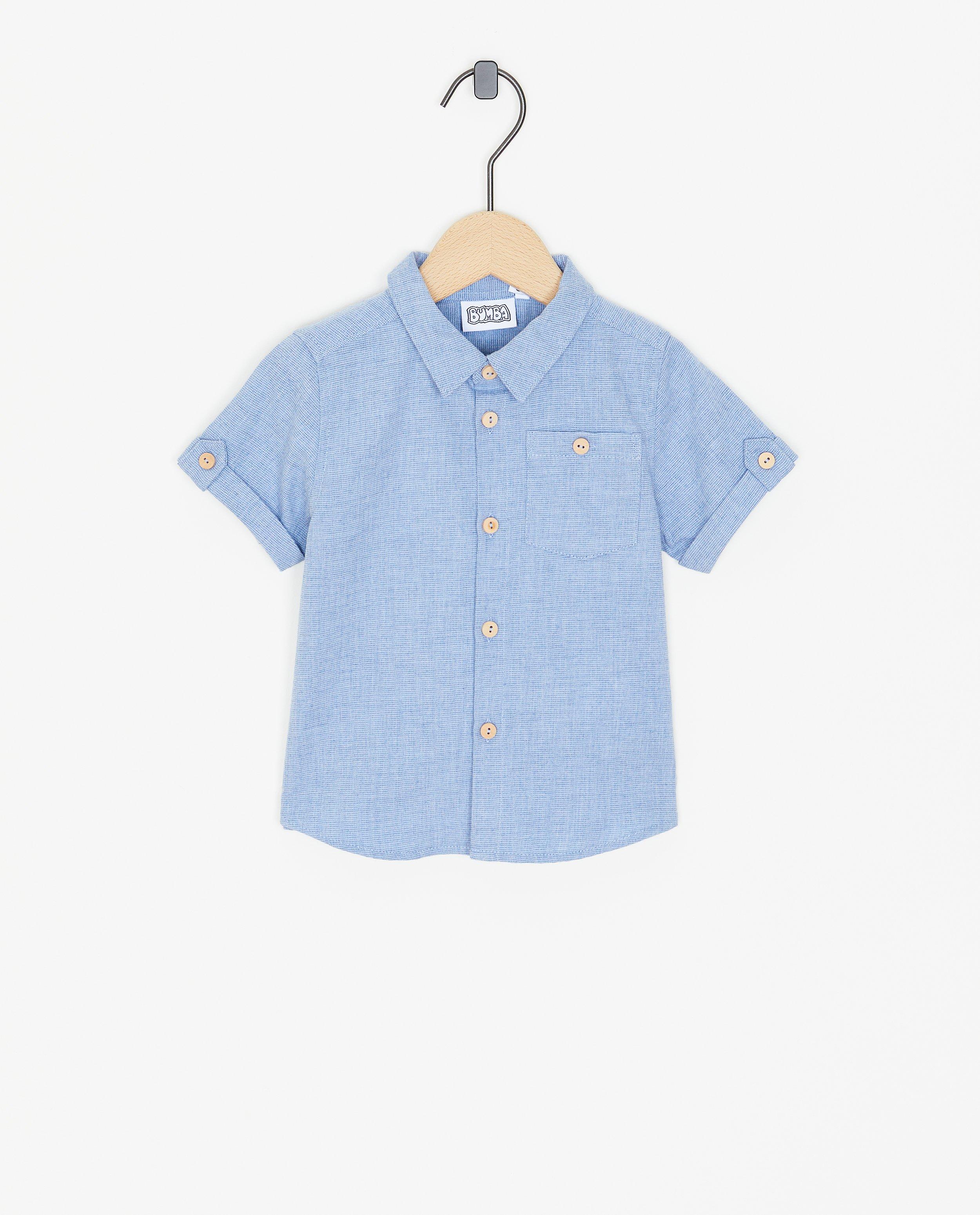 Hemden - Blauw hemd met knopen