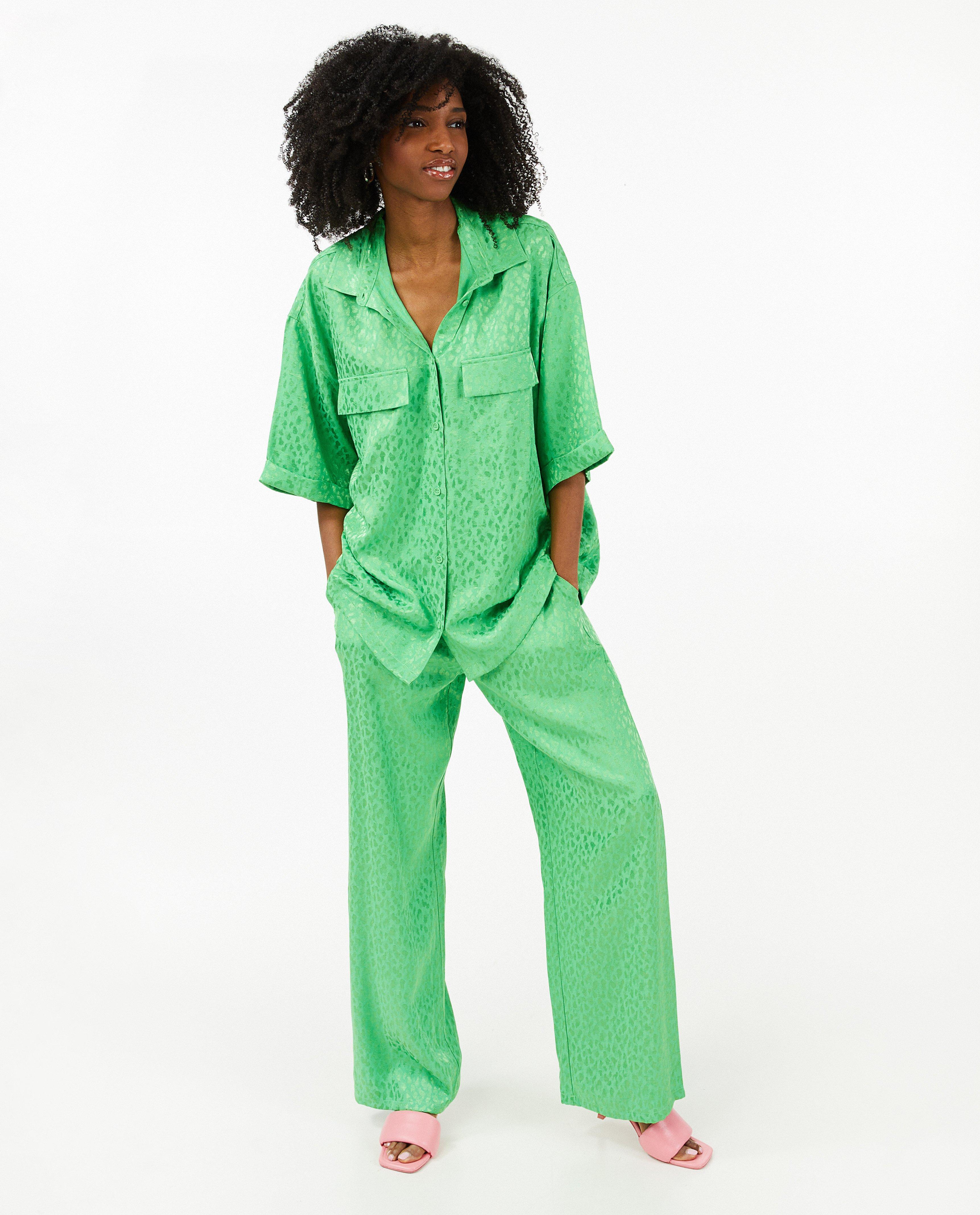 Groene broek, wide leg fit - null - Sora