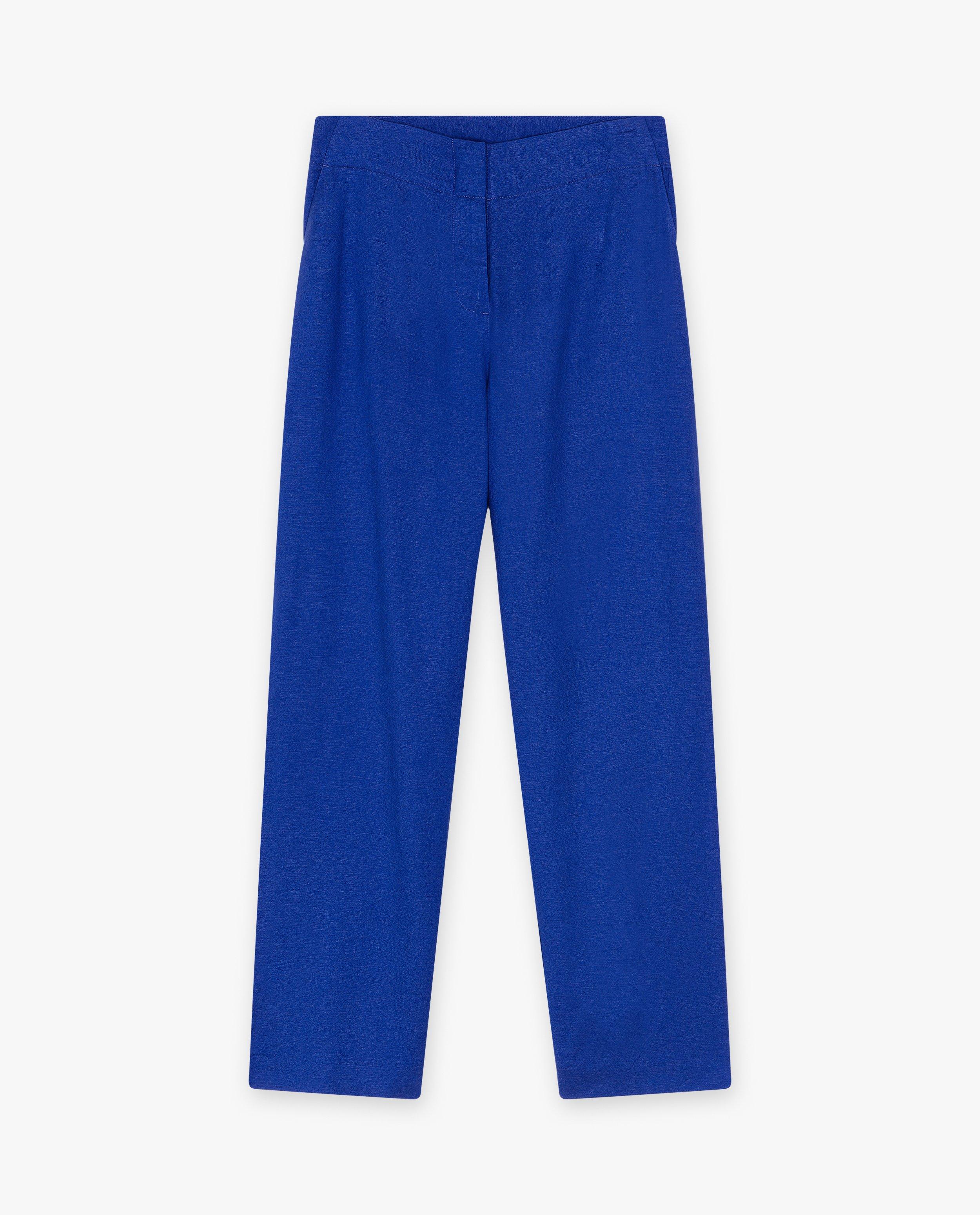 Broeken - Blauwe broek van linnenmix