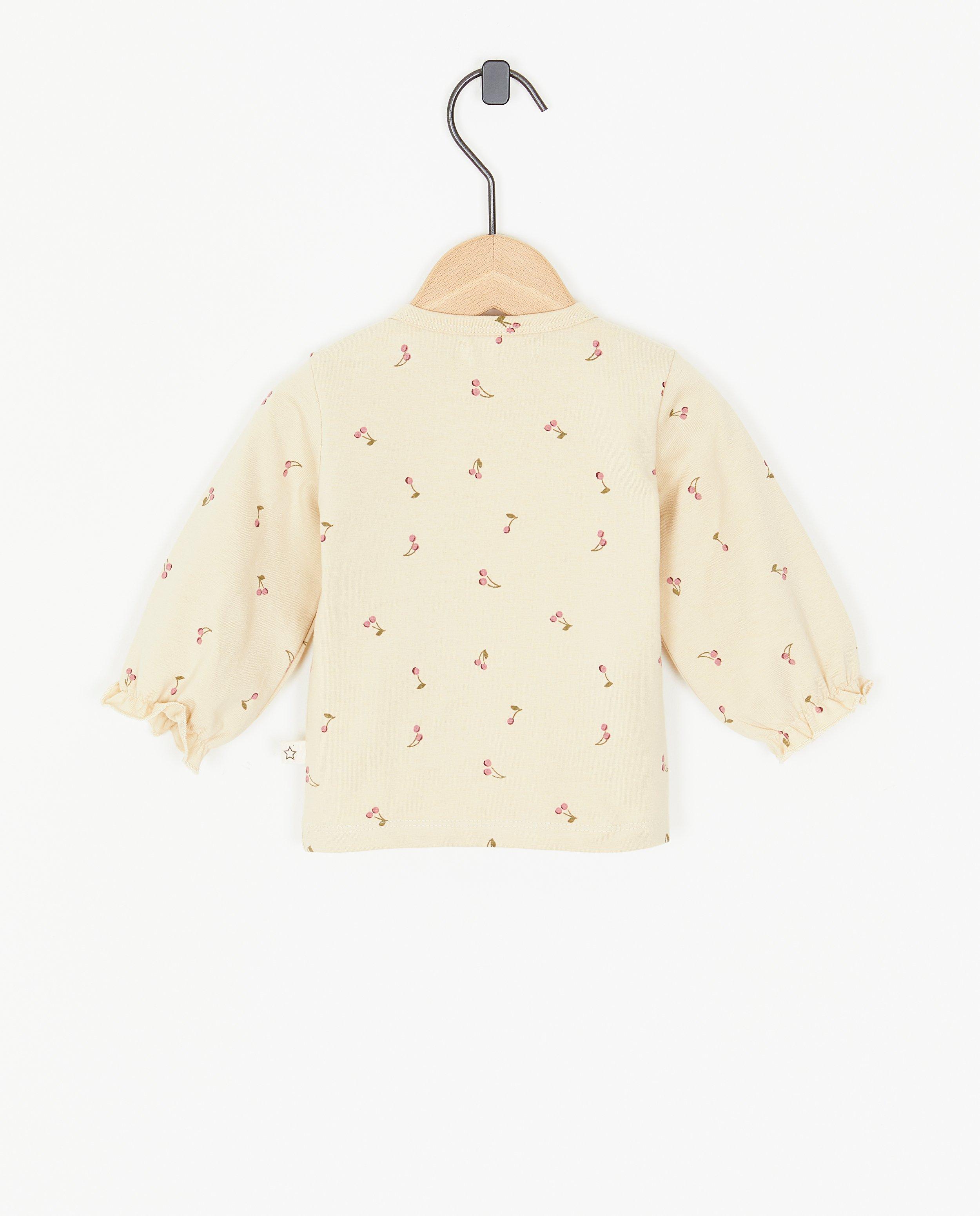T-shirts - Beige longsleeve met print