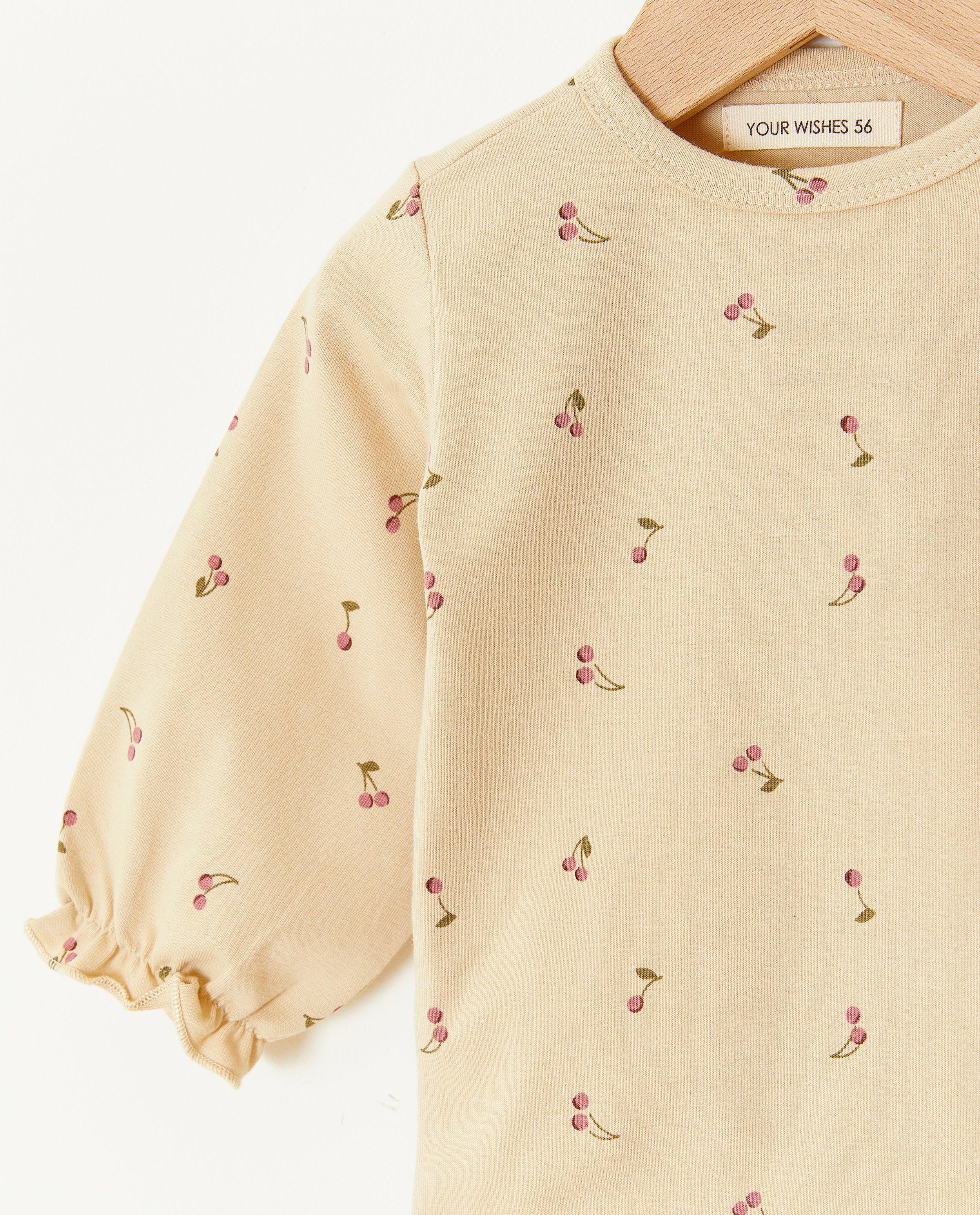 T-shirts - Beige longsleeve met print