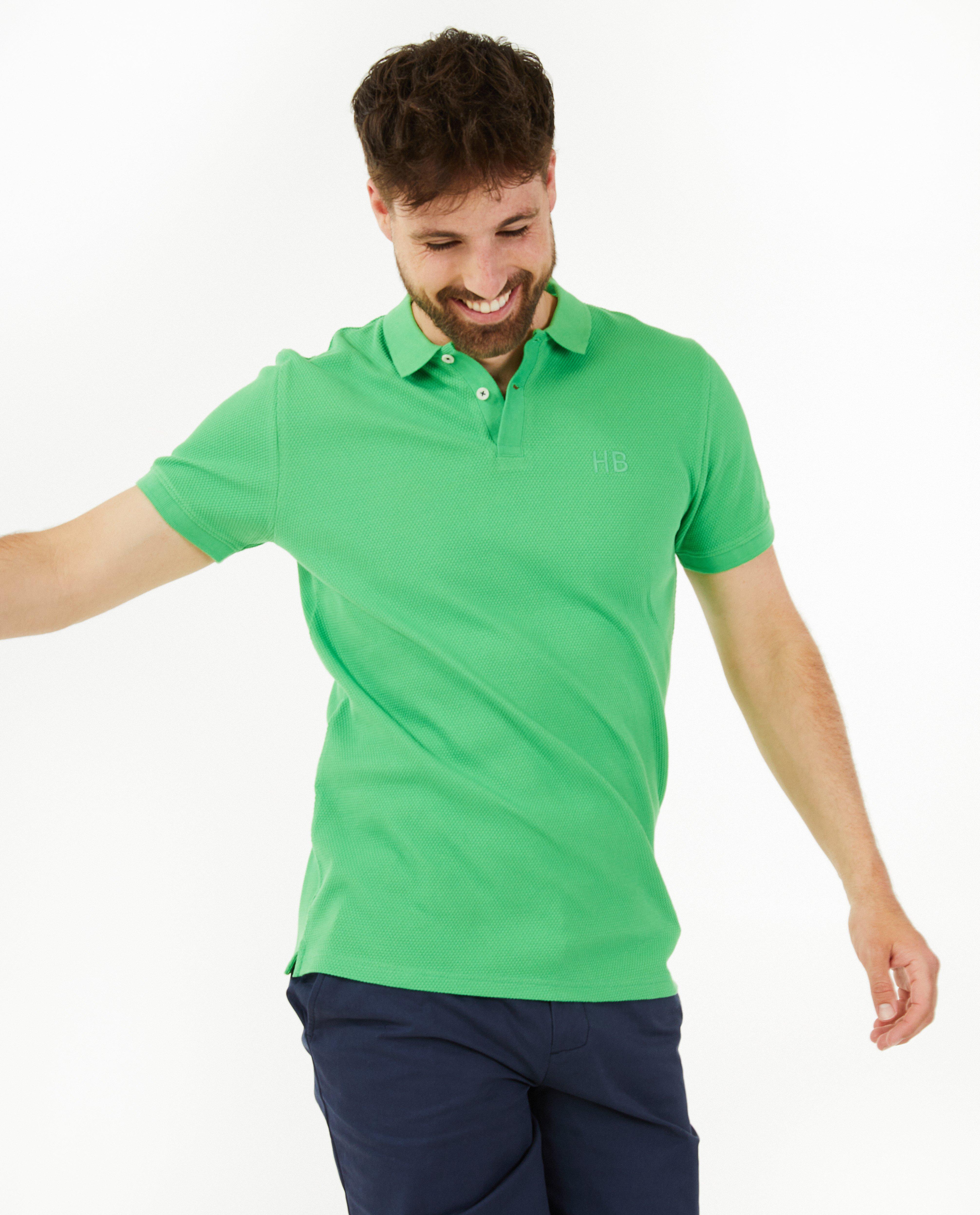 Polo met structuur, slim fit - Product Detail - felgroen - afbeelding nummer 2