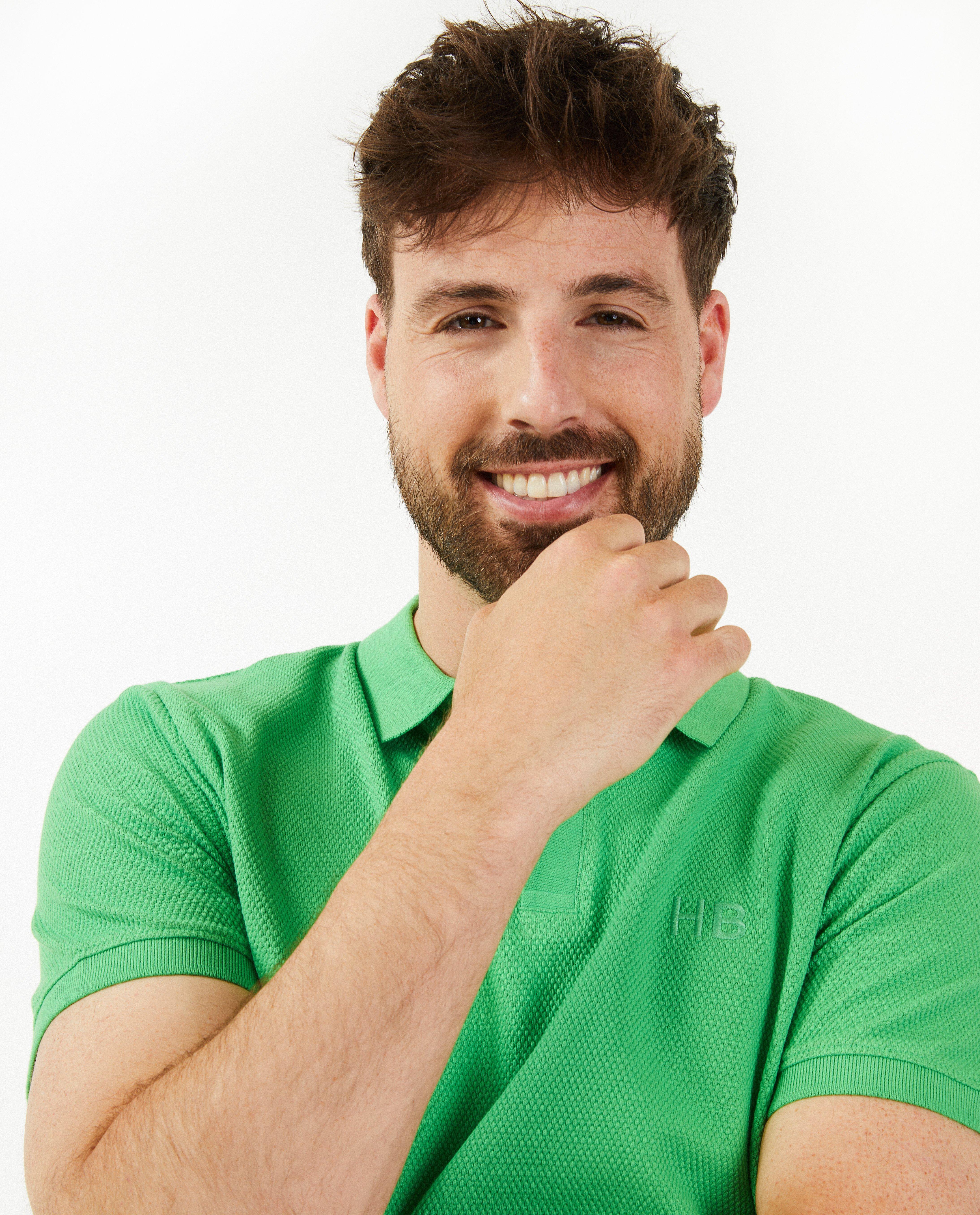 Polo met structuur, slim fit - Product Detail - felgroen - afbeelding nummer 4