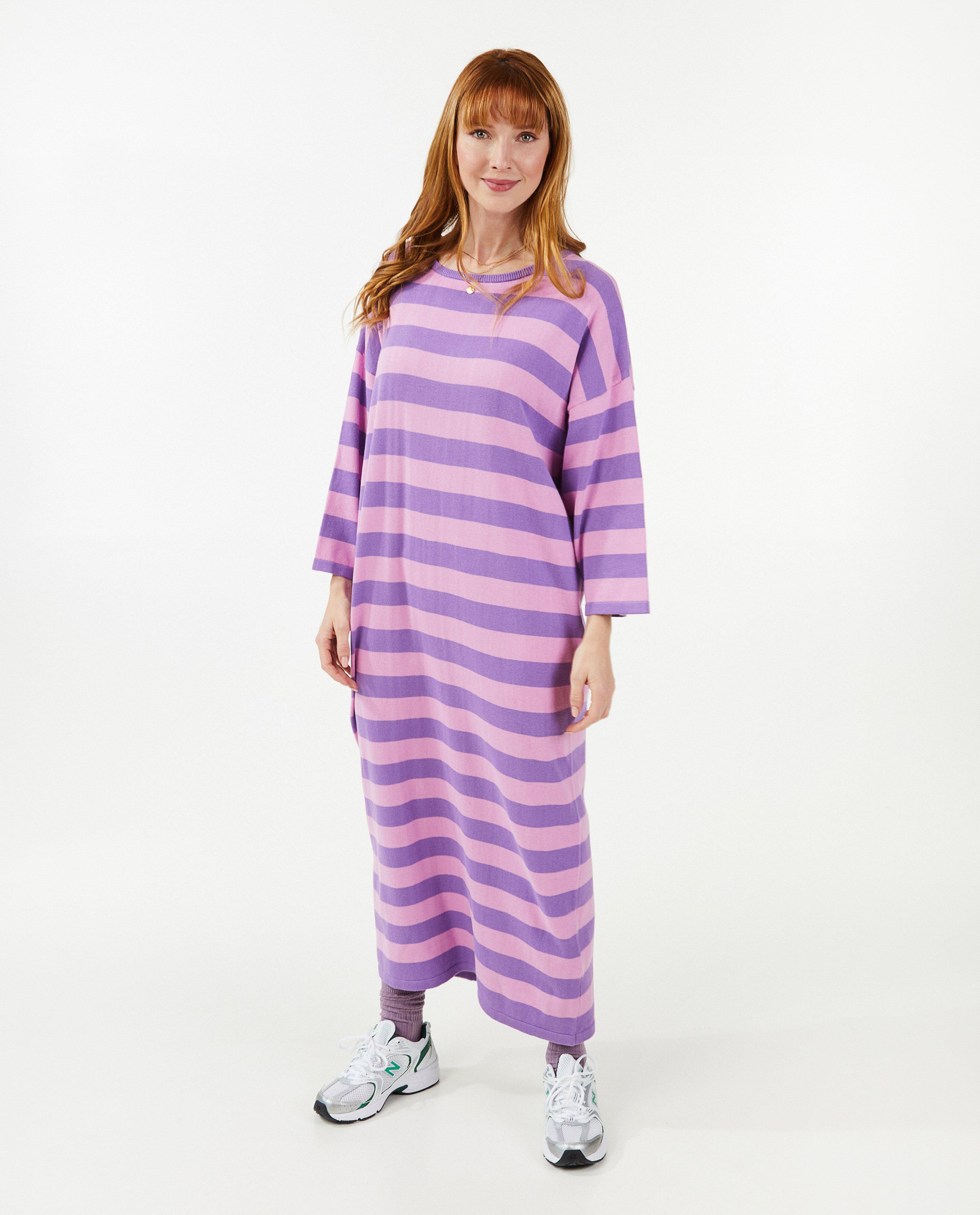 Robes - Robe violette à rayures