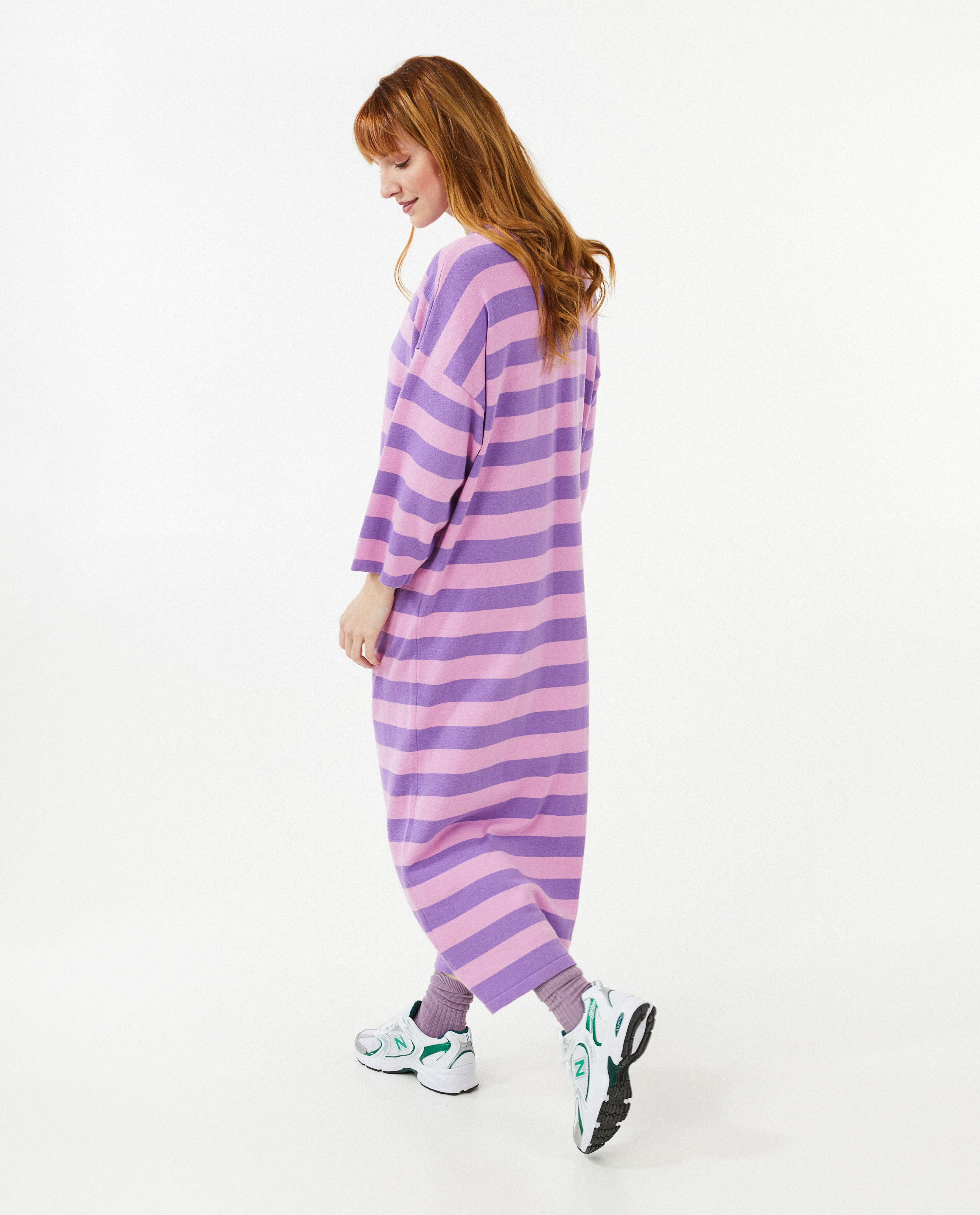 Robes - Robe violette à rayures