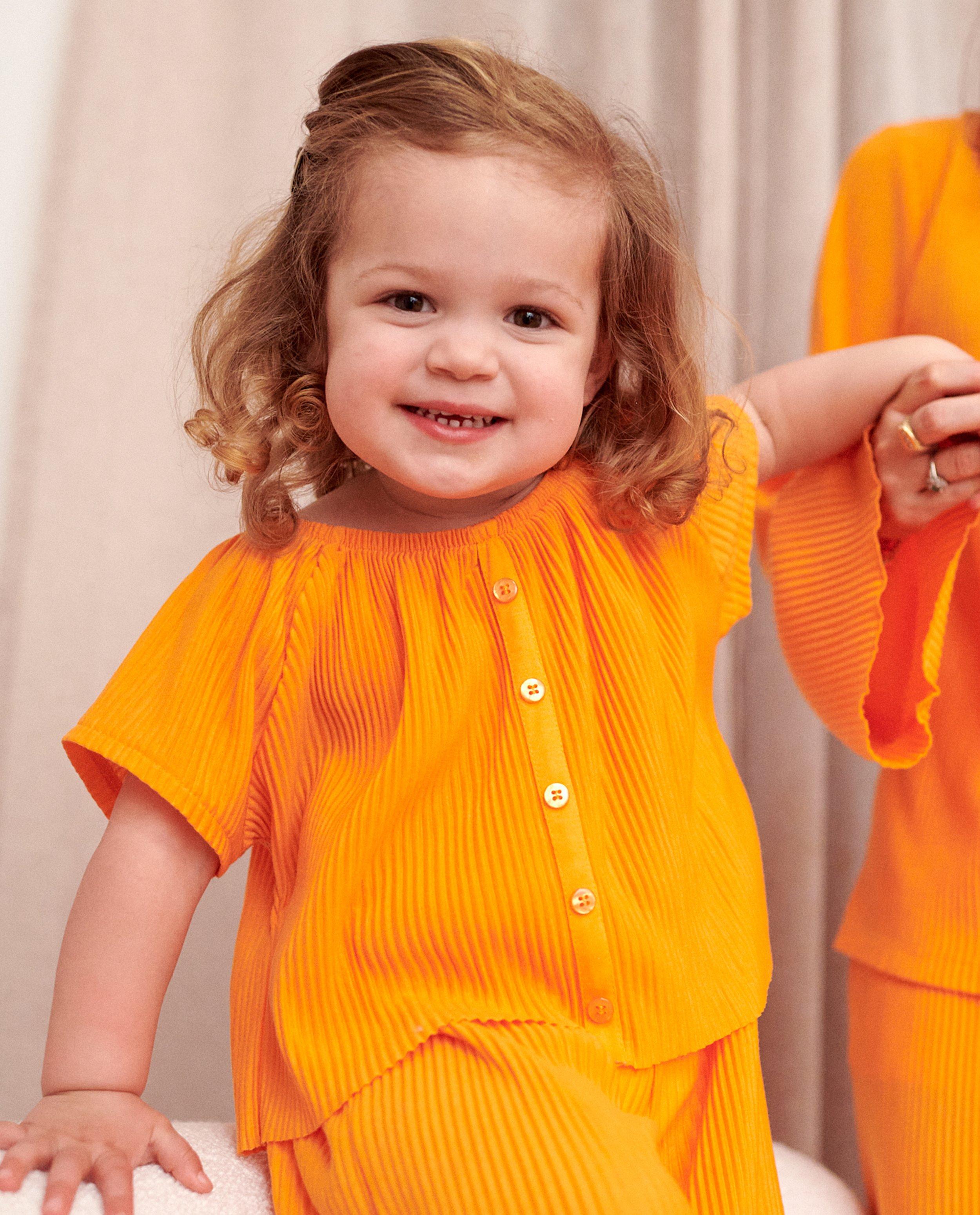 T-shirts - Oranje T-shirt met rib, 2-7 jaar