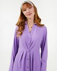 Robes - Robe violette avec accents plissés