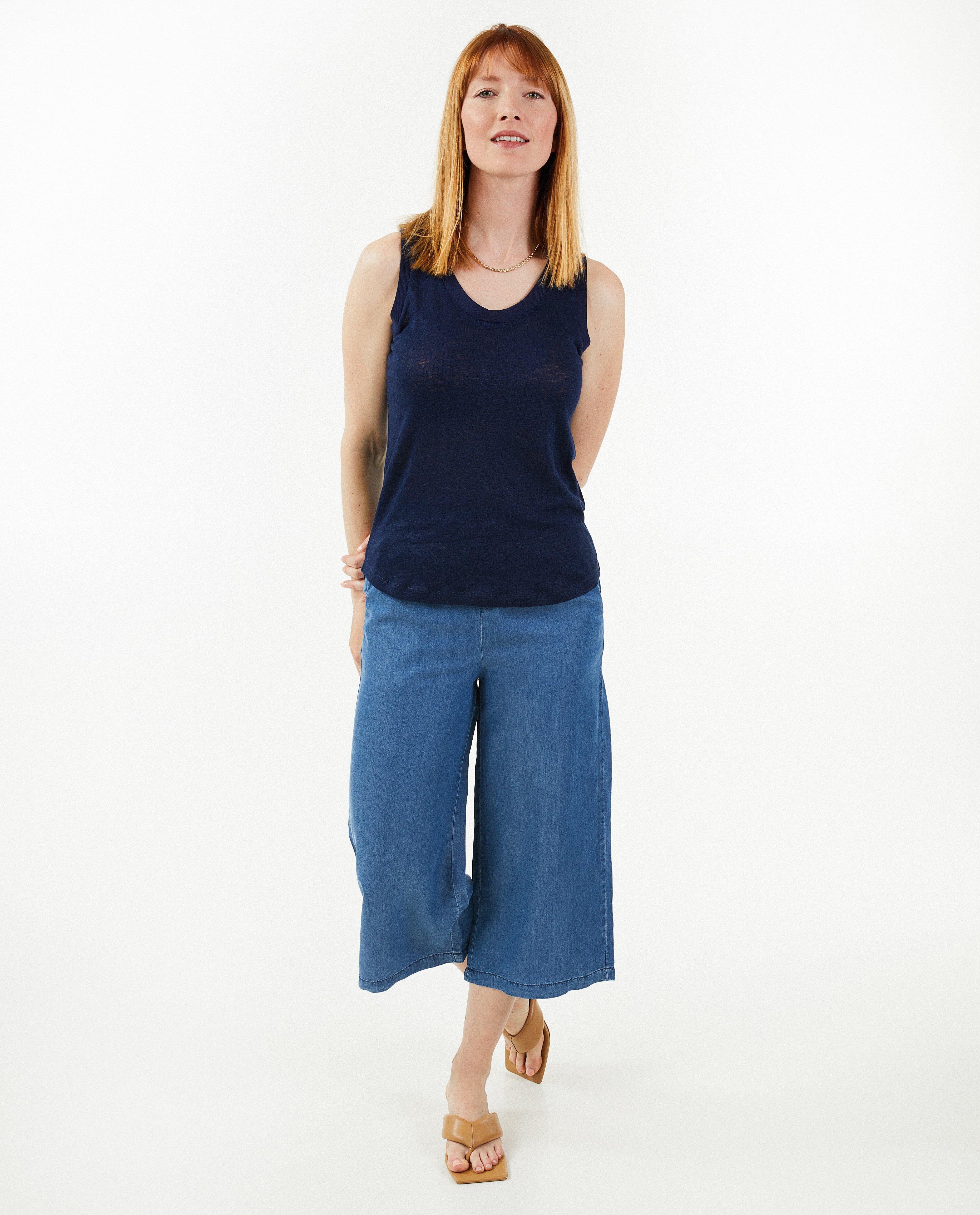 Top bleu foncé en fin tricot - null - OVS