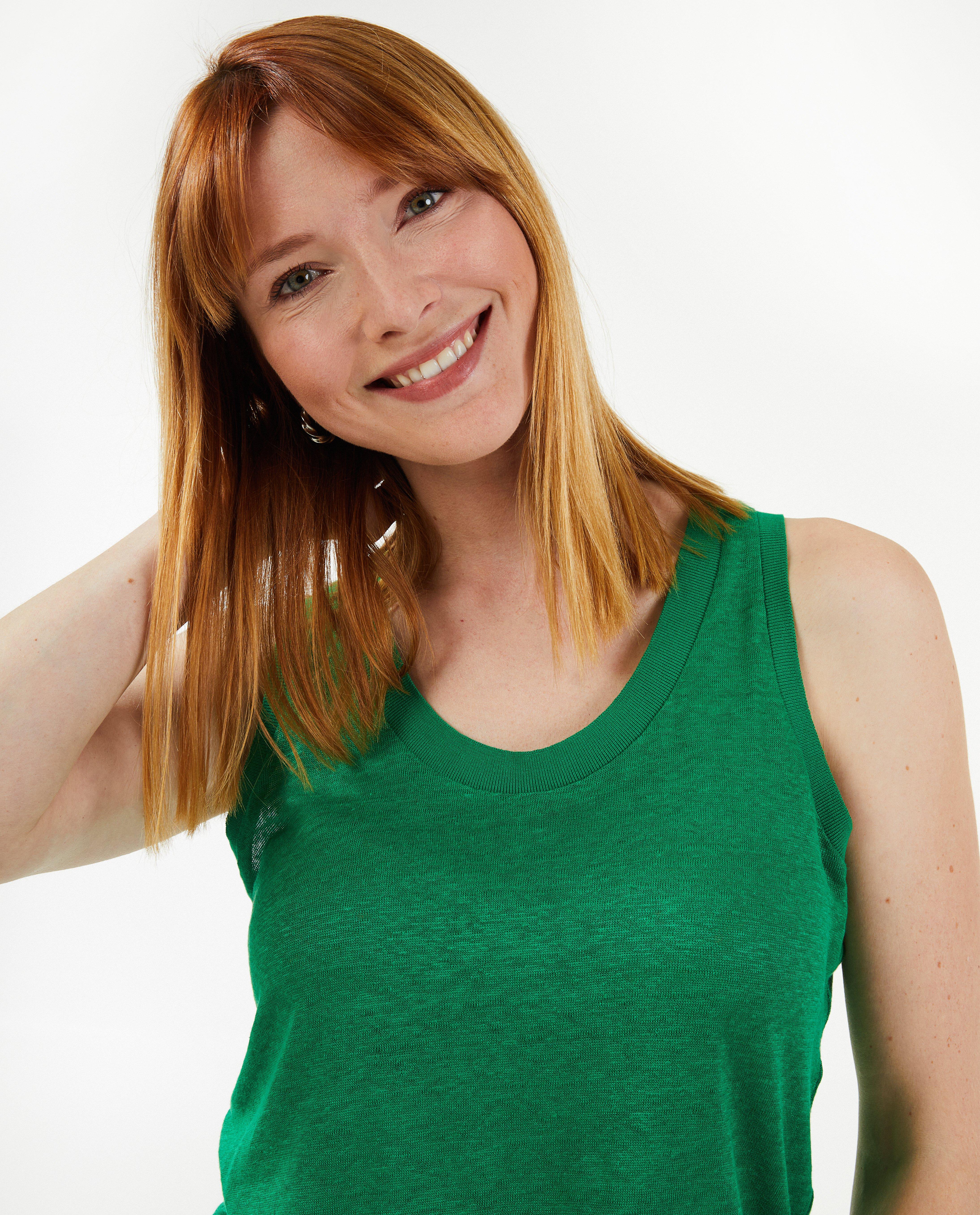 T-shirts - Top vert en fin tricot