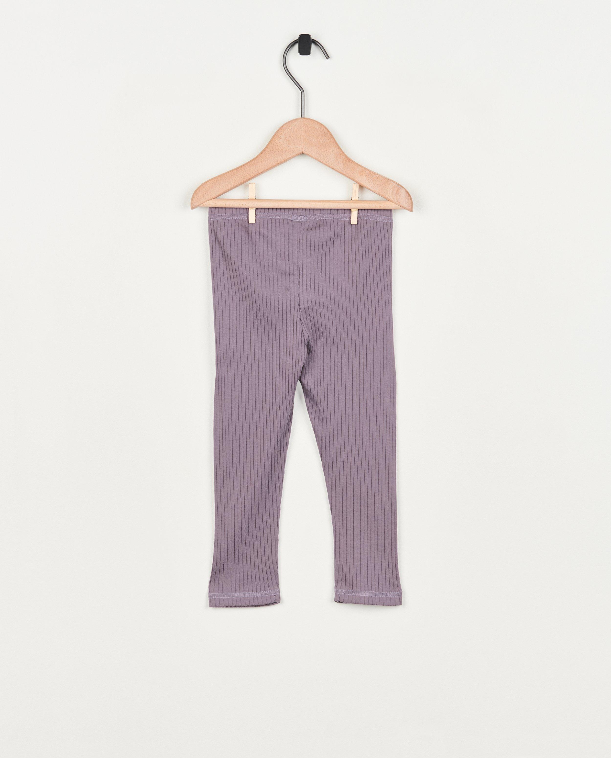 Leggings - Leggings mauves côtelés