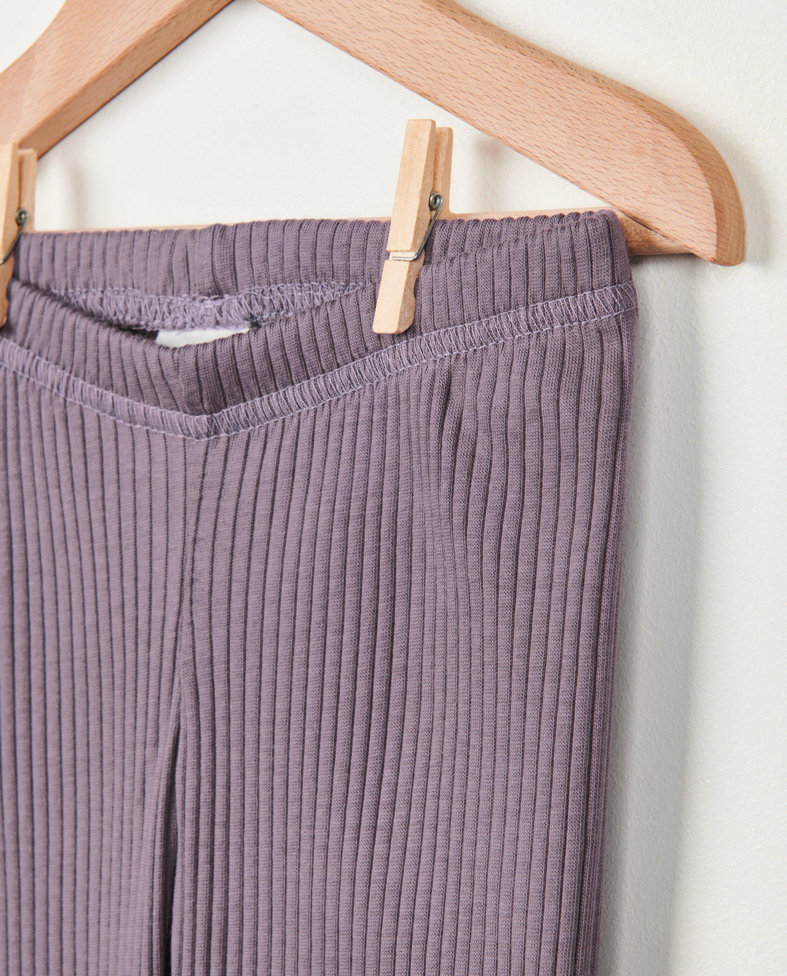 Leggings - Leggings mauves côtelés