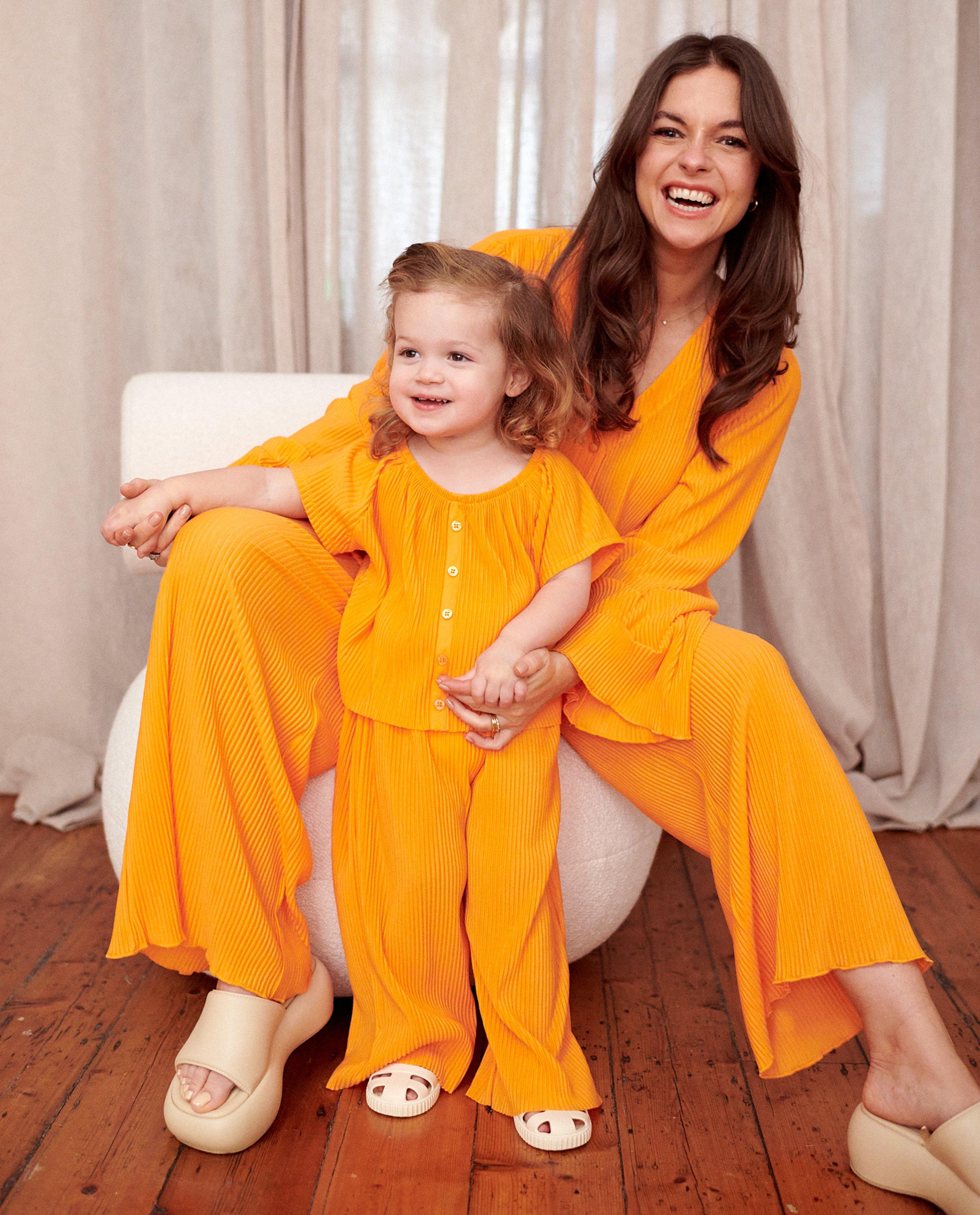 Hemden - Oranje blouse met rib