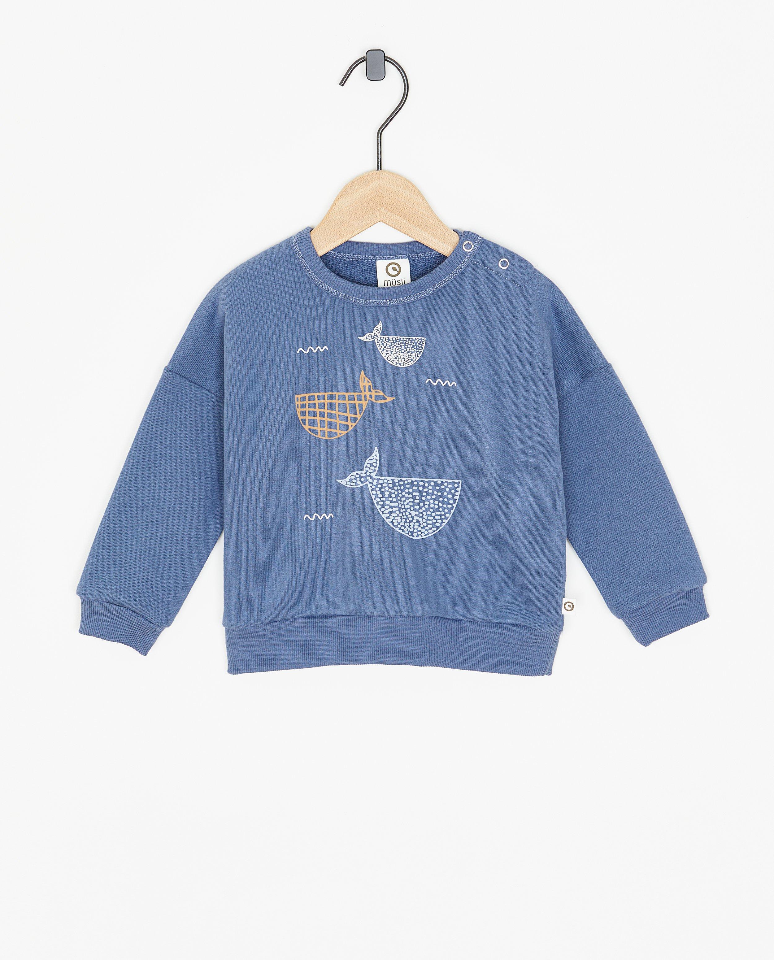 Blauwe sweater met print - null - Müsli