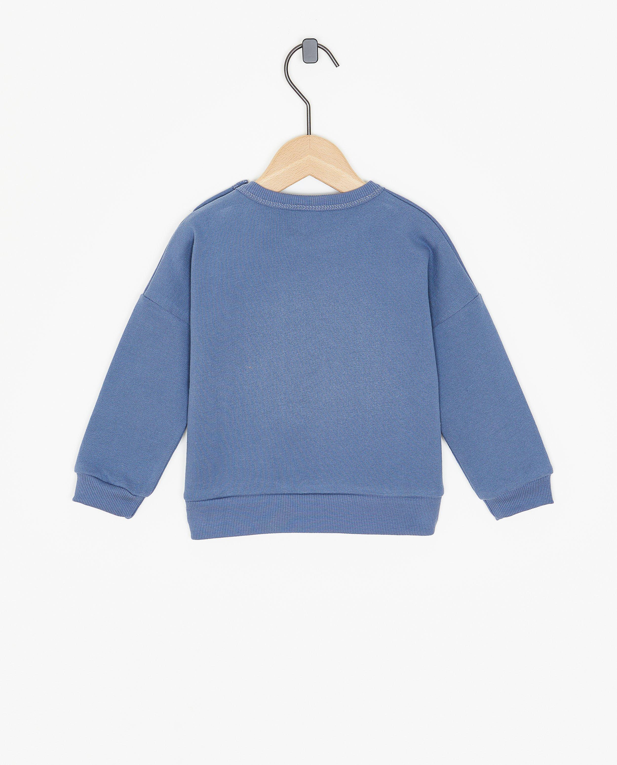 Sweaters - Blauwe sweater met print