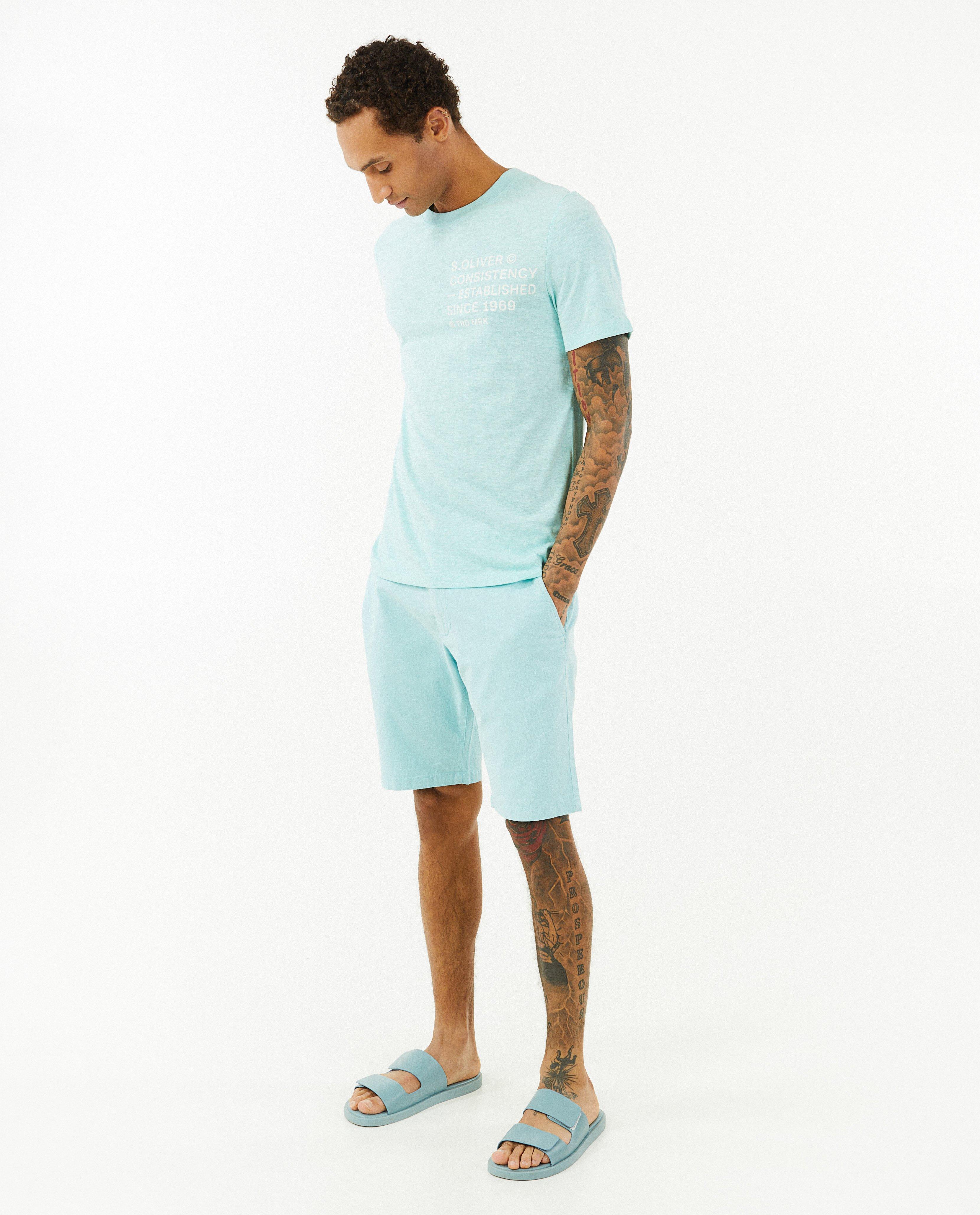 Beige T-shirt met opschrift - Product Detail - lichtblauw - afbeelding nummer 1