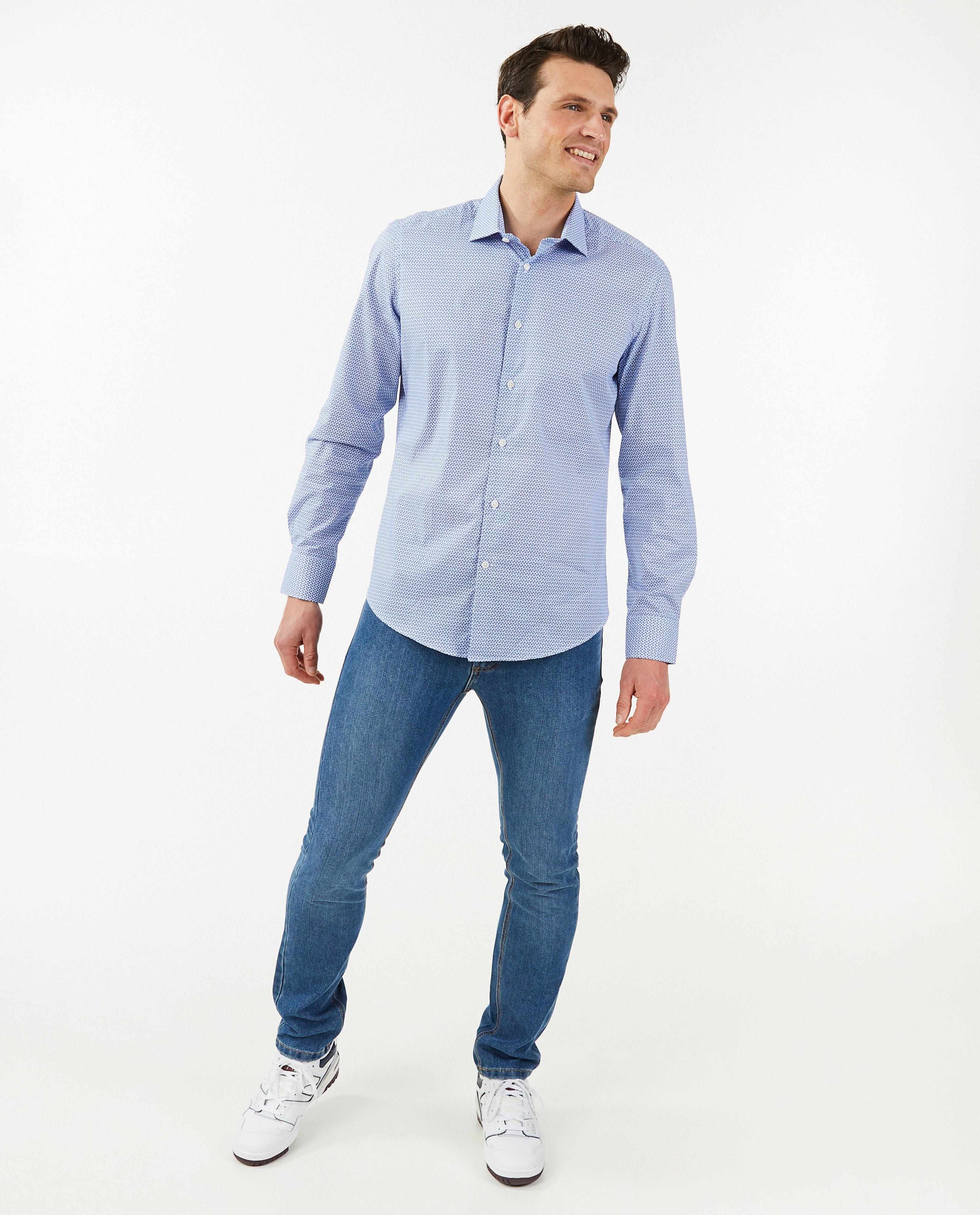 Hemd met stippen, slim fit - null - OVS