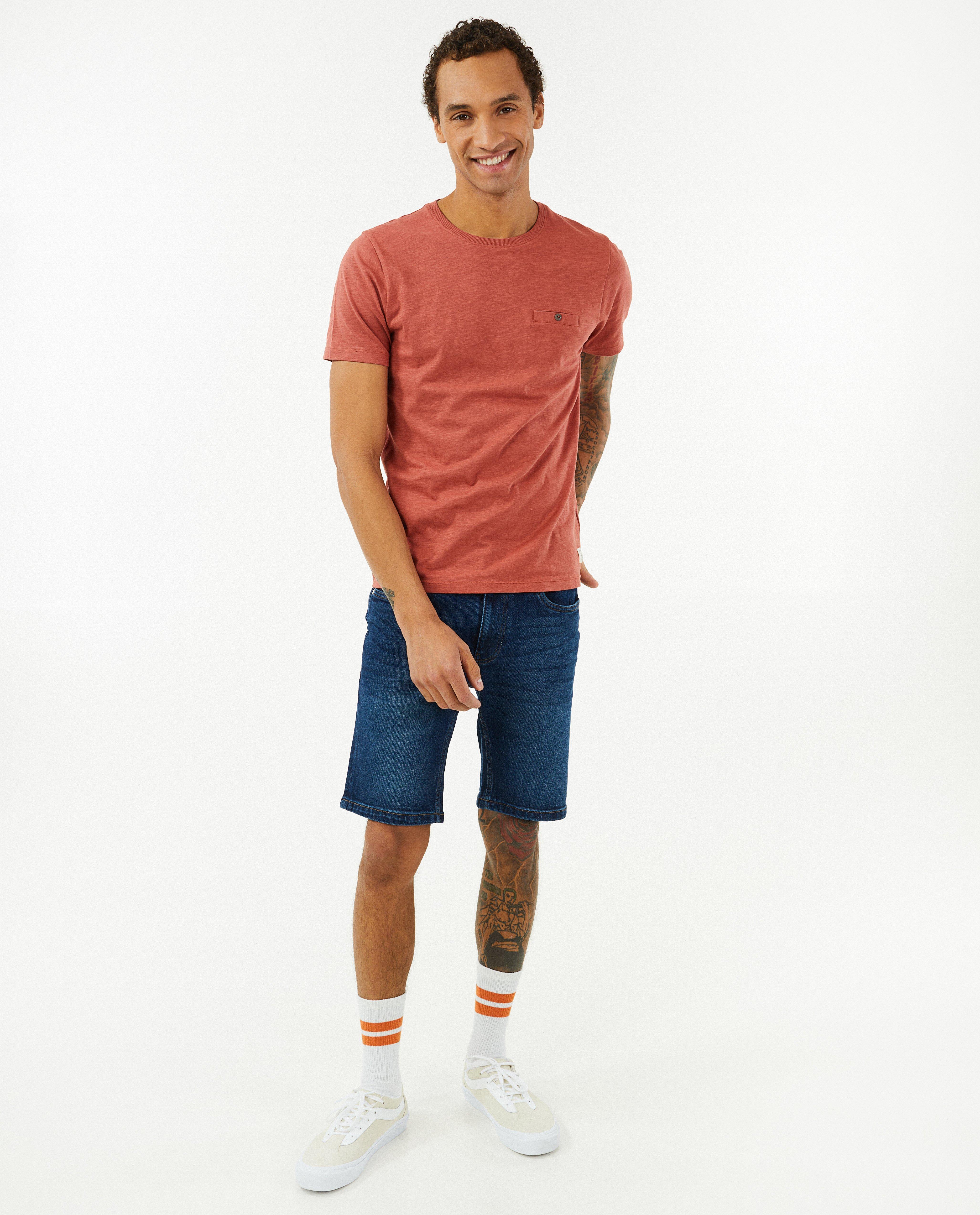 Blauwe jeansshort, slim fit - null - OVS