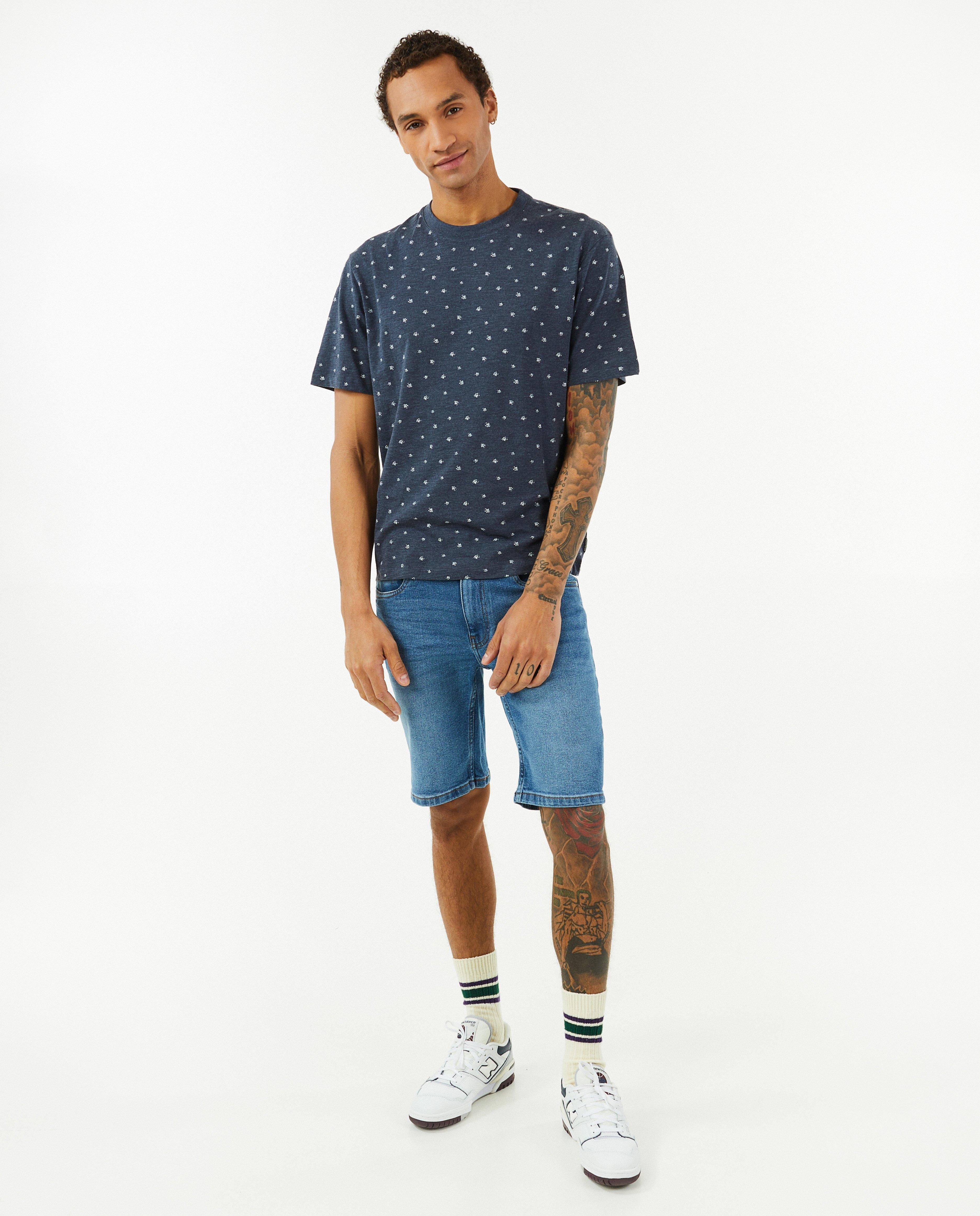 Blauwe jeansshort, slim fit - null - OVS