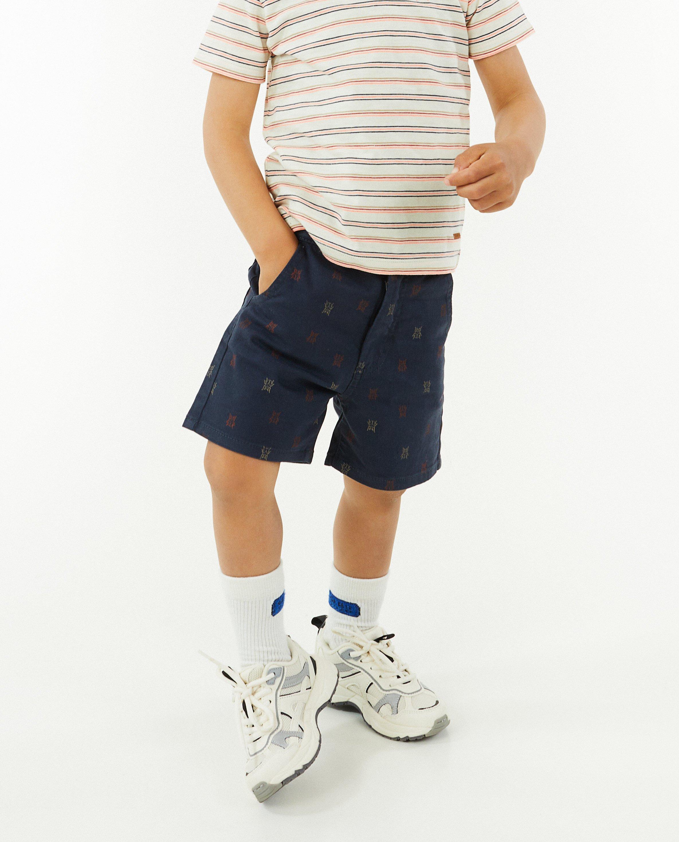 Shorten - Donkerblauwe short met print