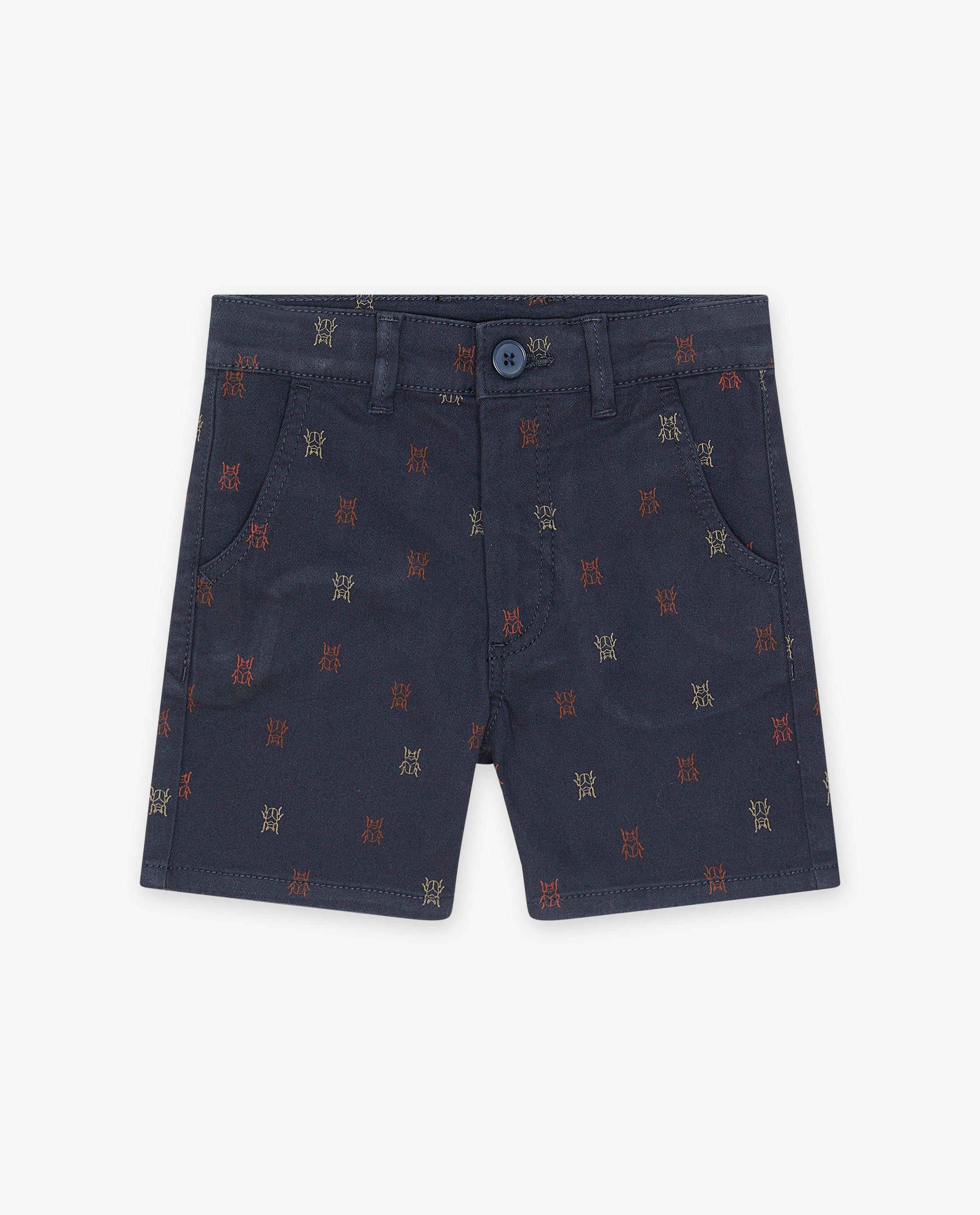 Shorten - Donkerblauwe short met print