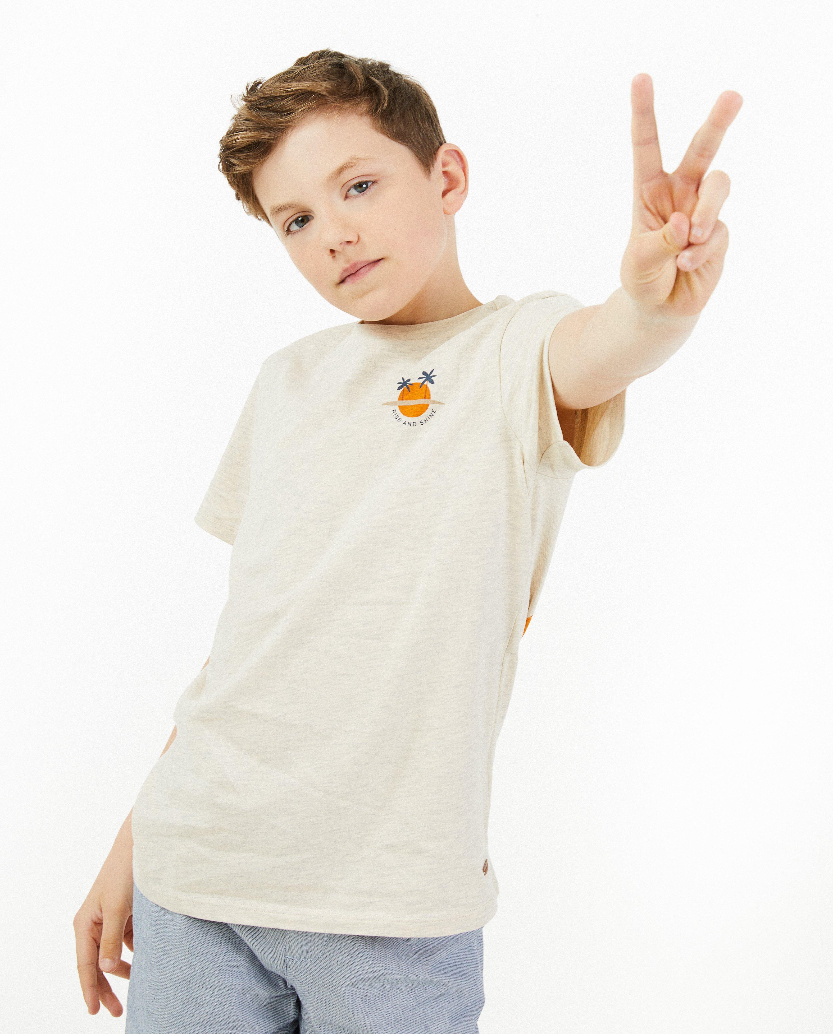 T-shirts - Beige T-shirt met print