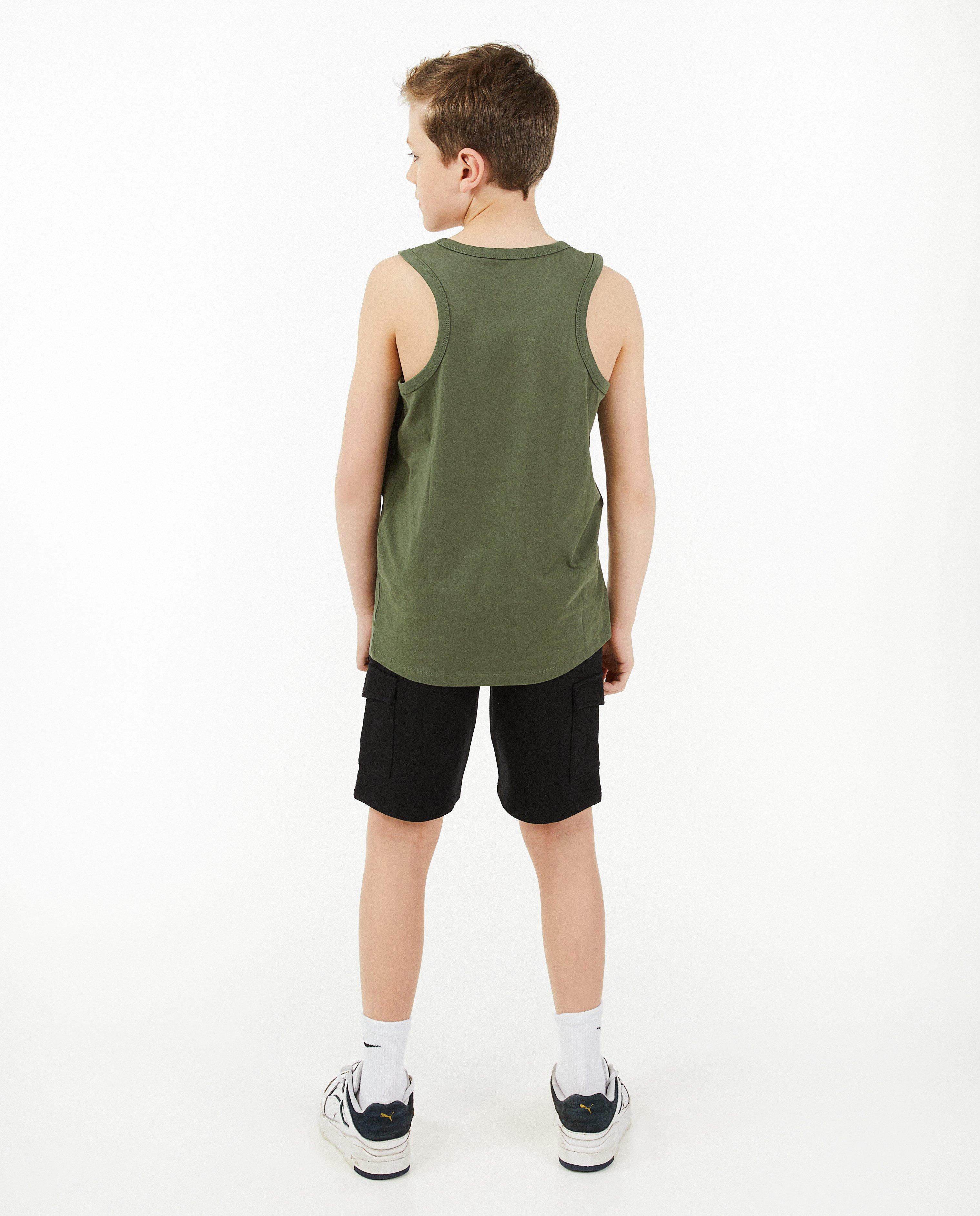 T-shirts - Donkerblauwe top met opschrift