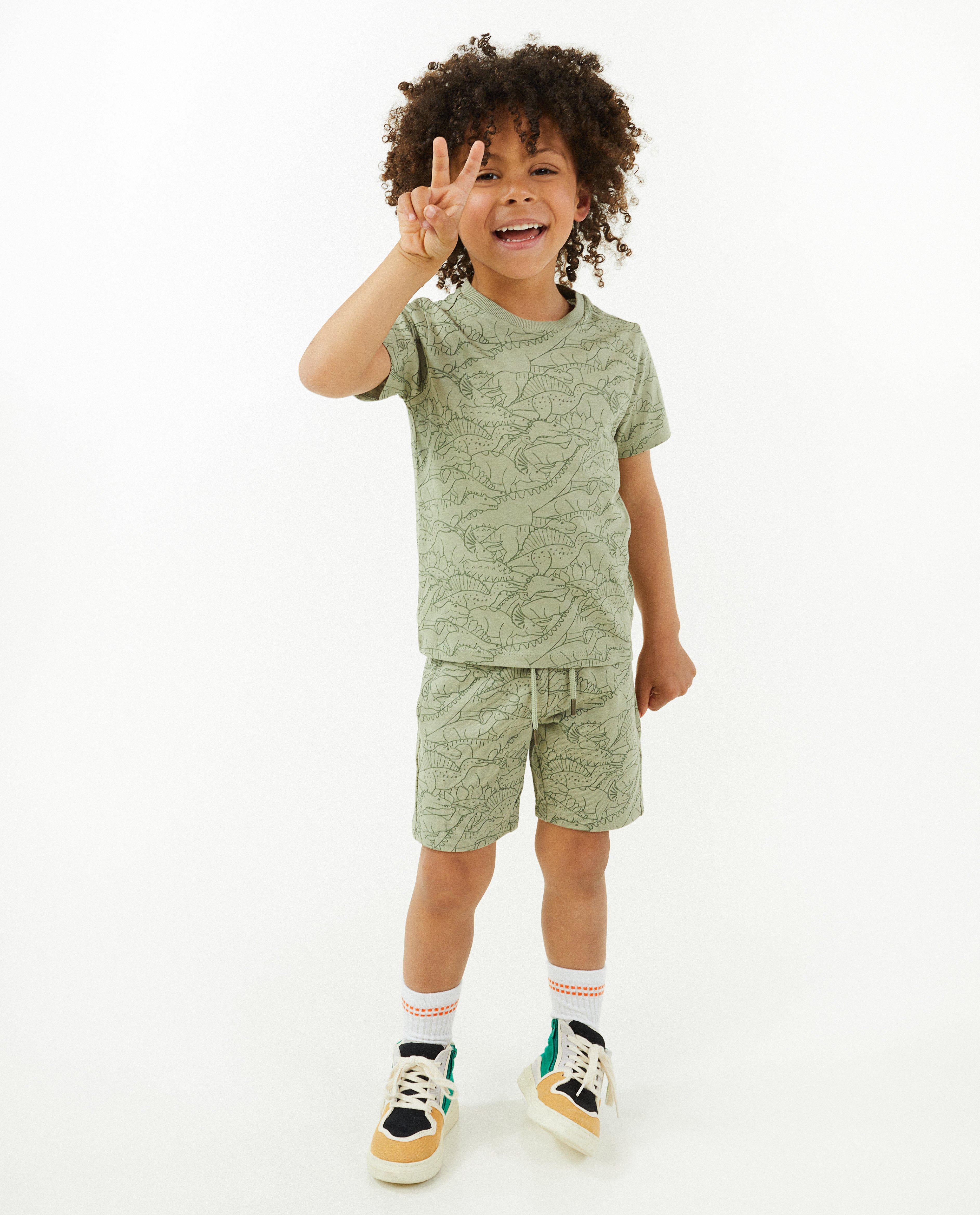 Groen T-shirt met dinoprint - null - Besties