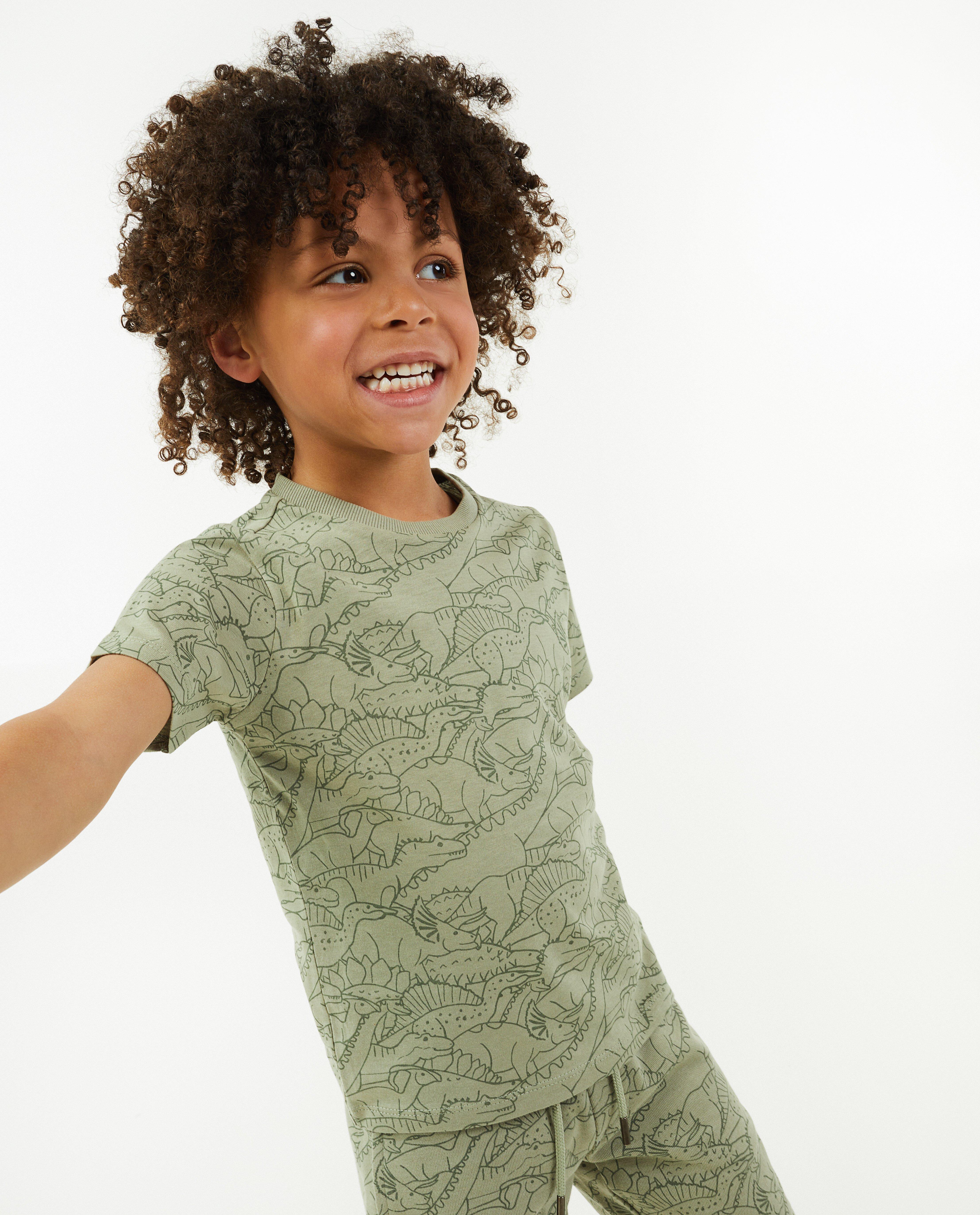 T-shirts - Groen T-shirt met dinoprint