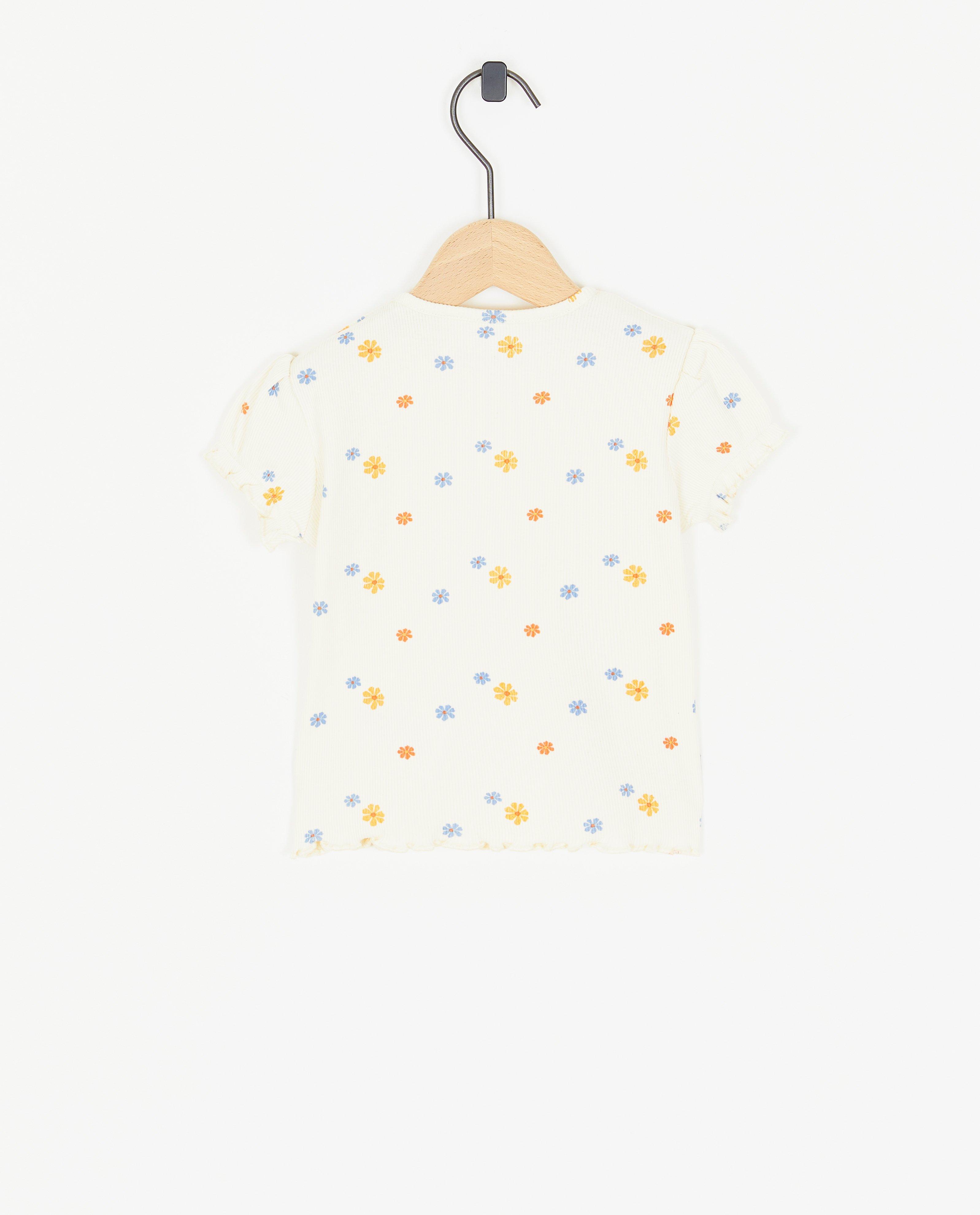T-shirts - Wit T-shirt met rib