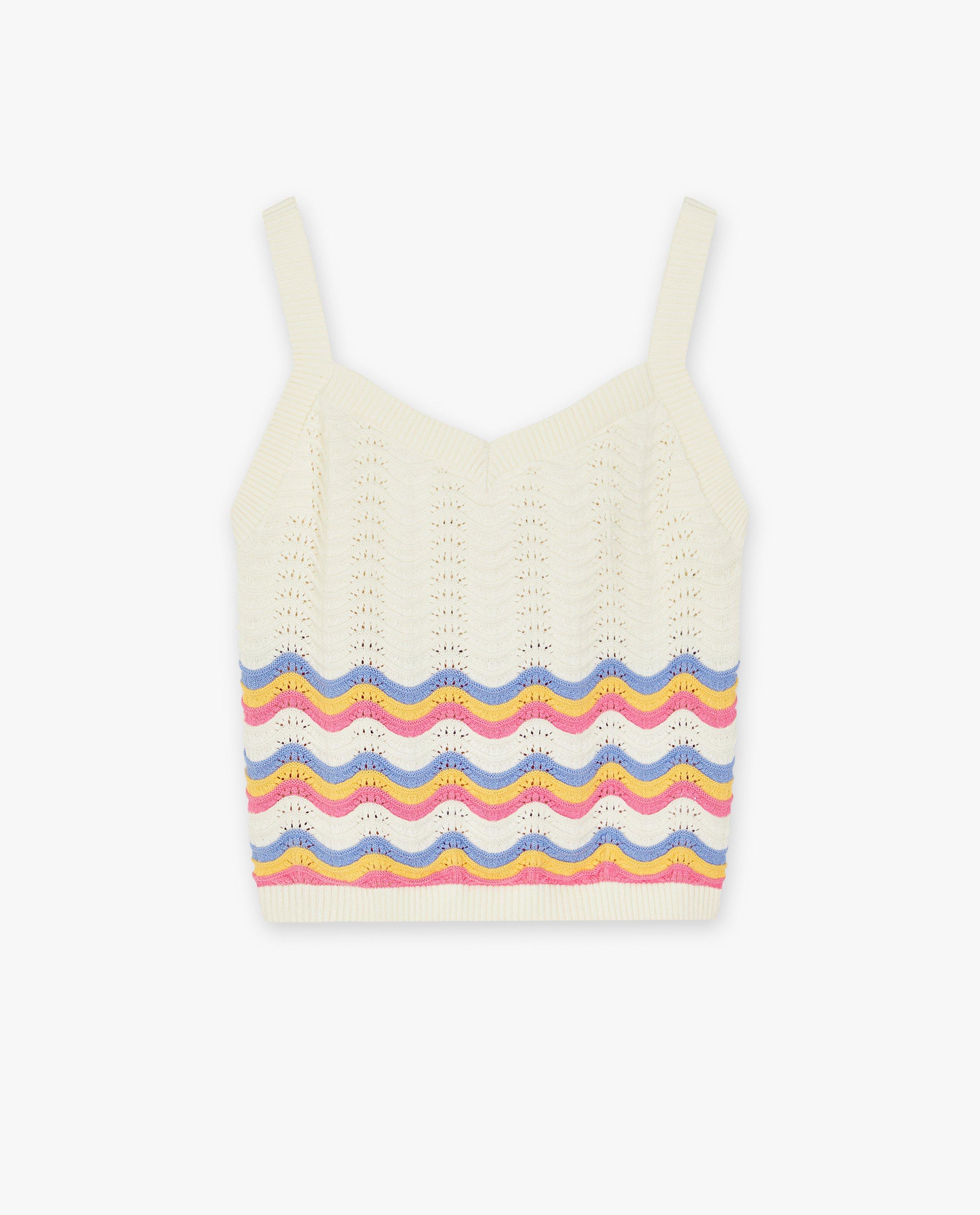 Cardigans - Top court tricoté avec motif ajouré