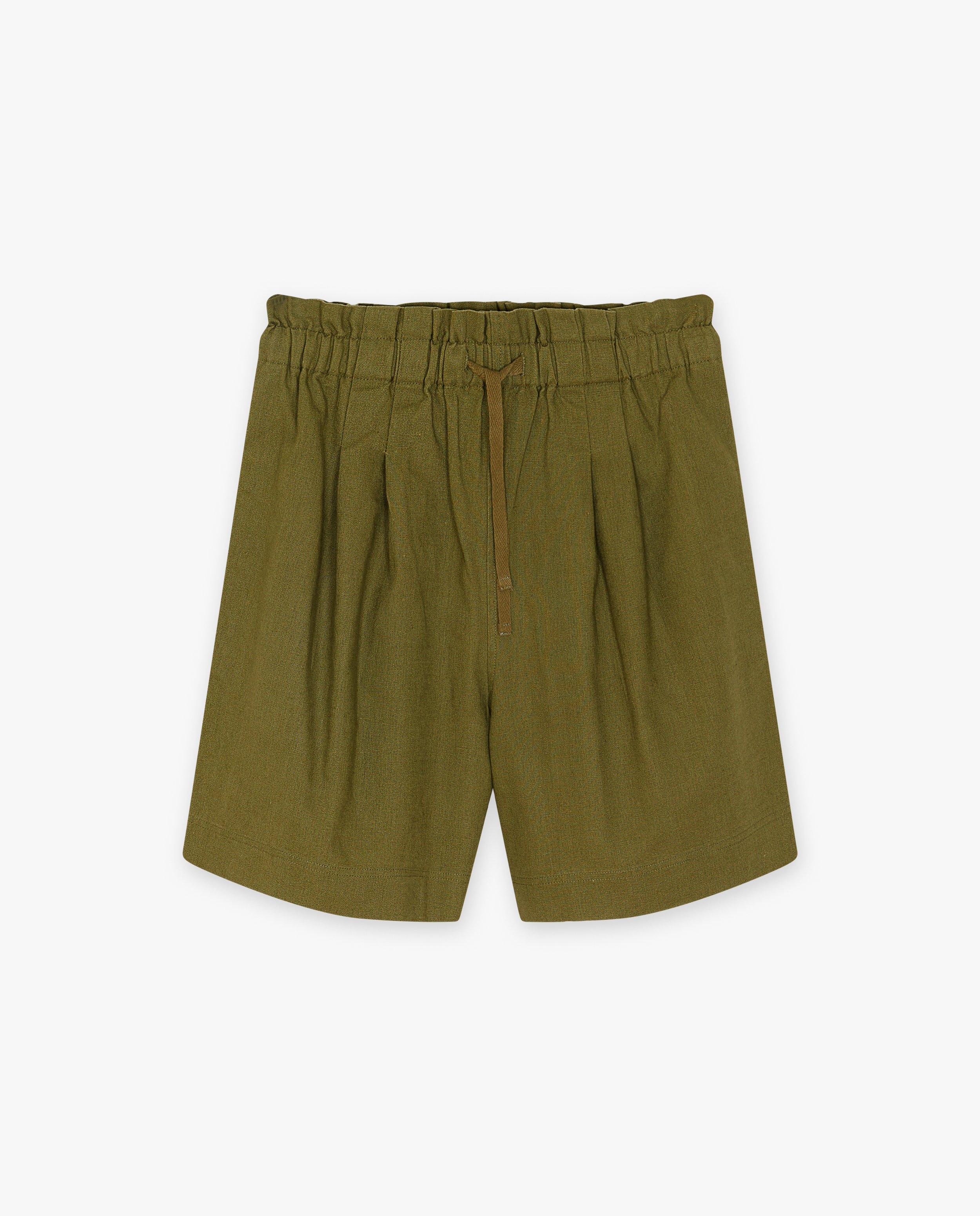 Groene short met plooien - Product Detail - khaki - afbeelding nummer 2