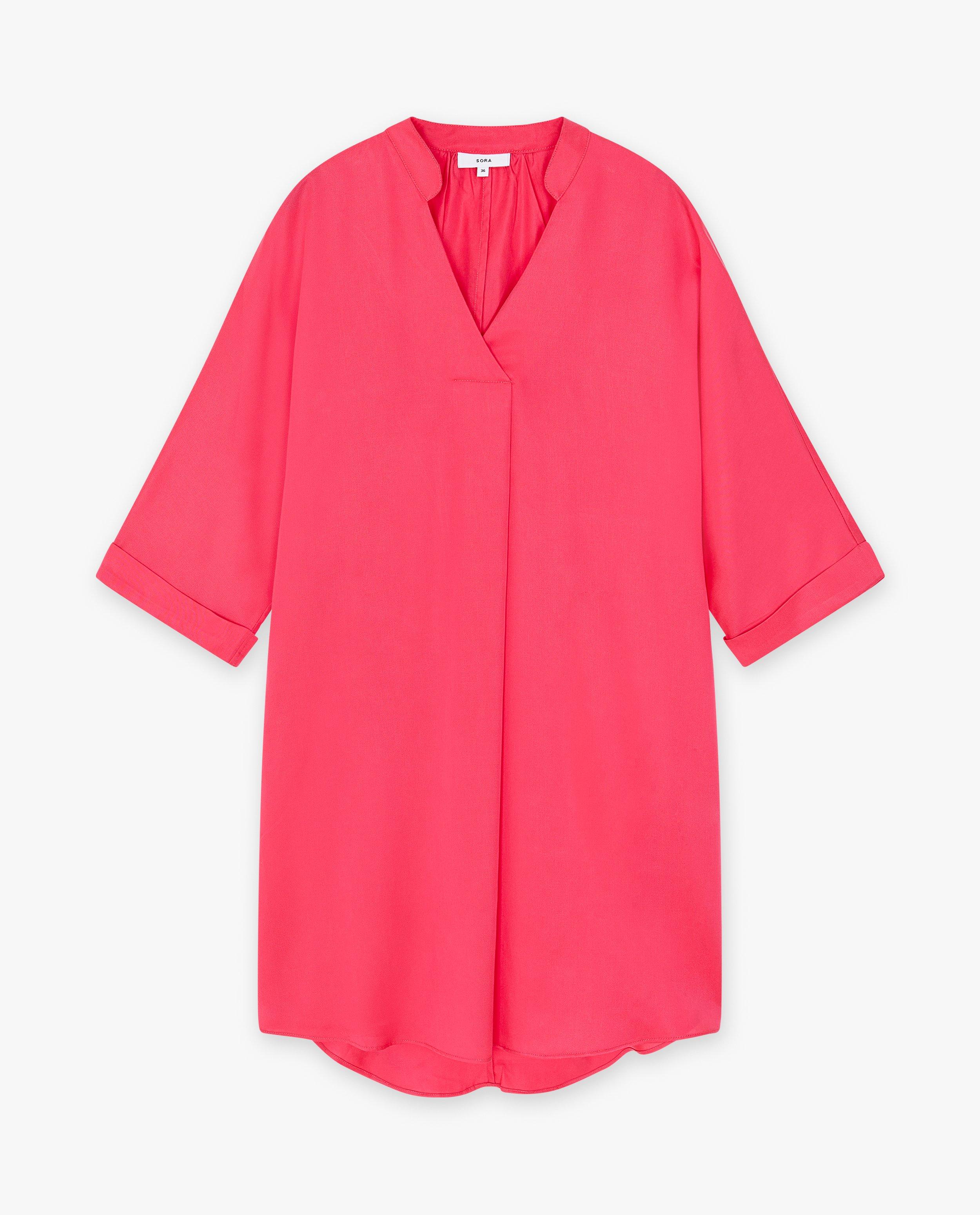 Robes - Robe rose avec un pli