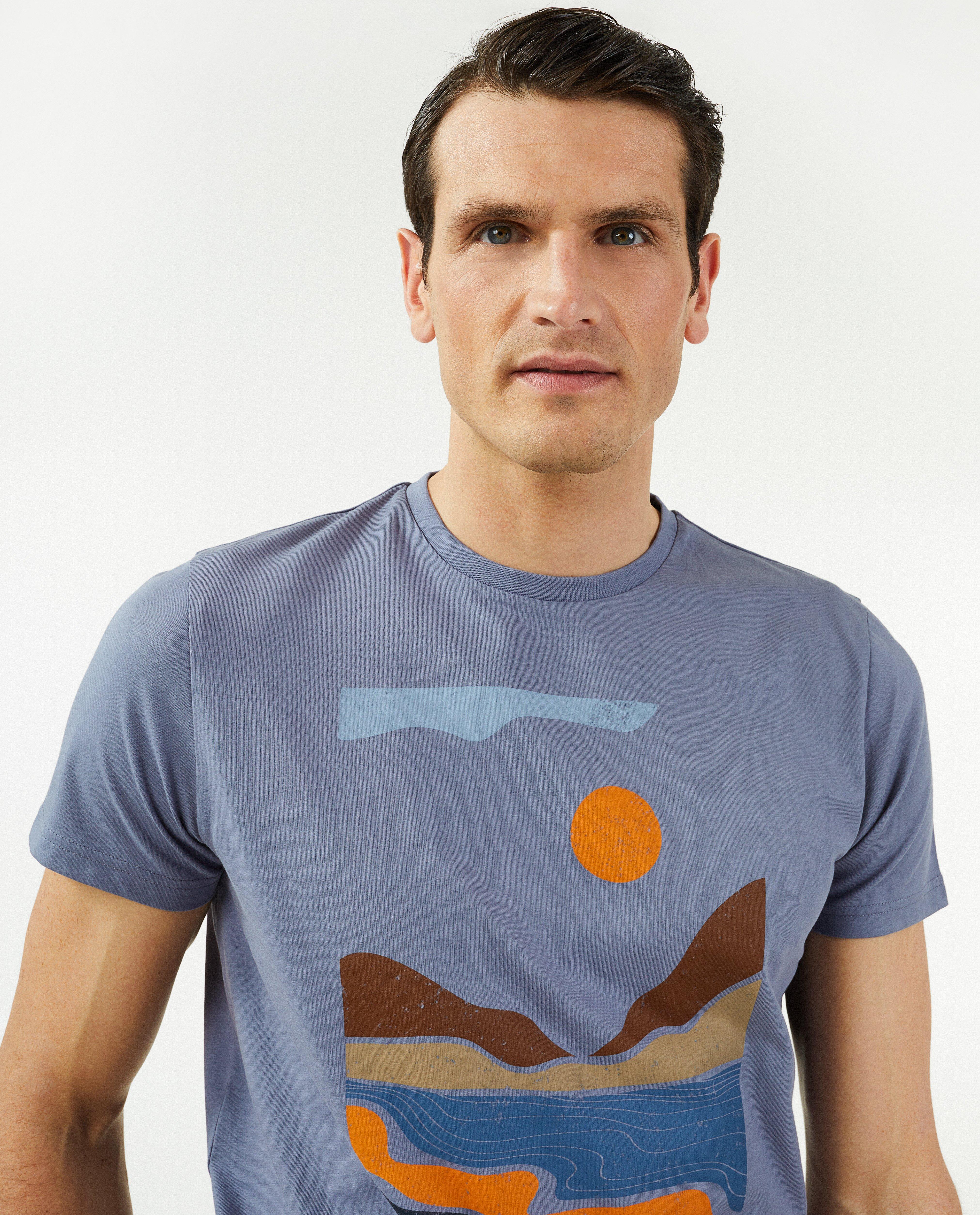 T-shirts - T-shirt beige à imprimé, slim fit