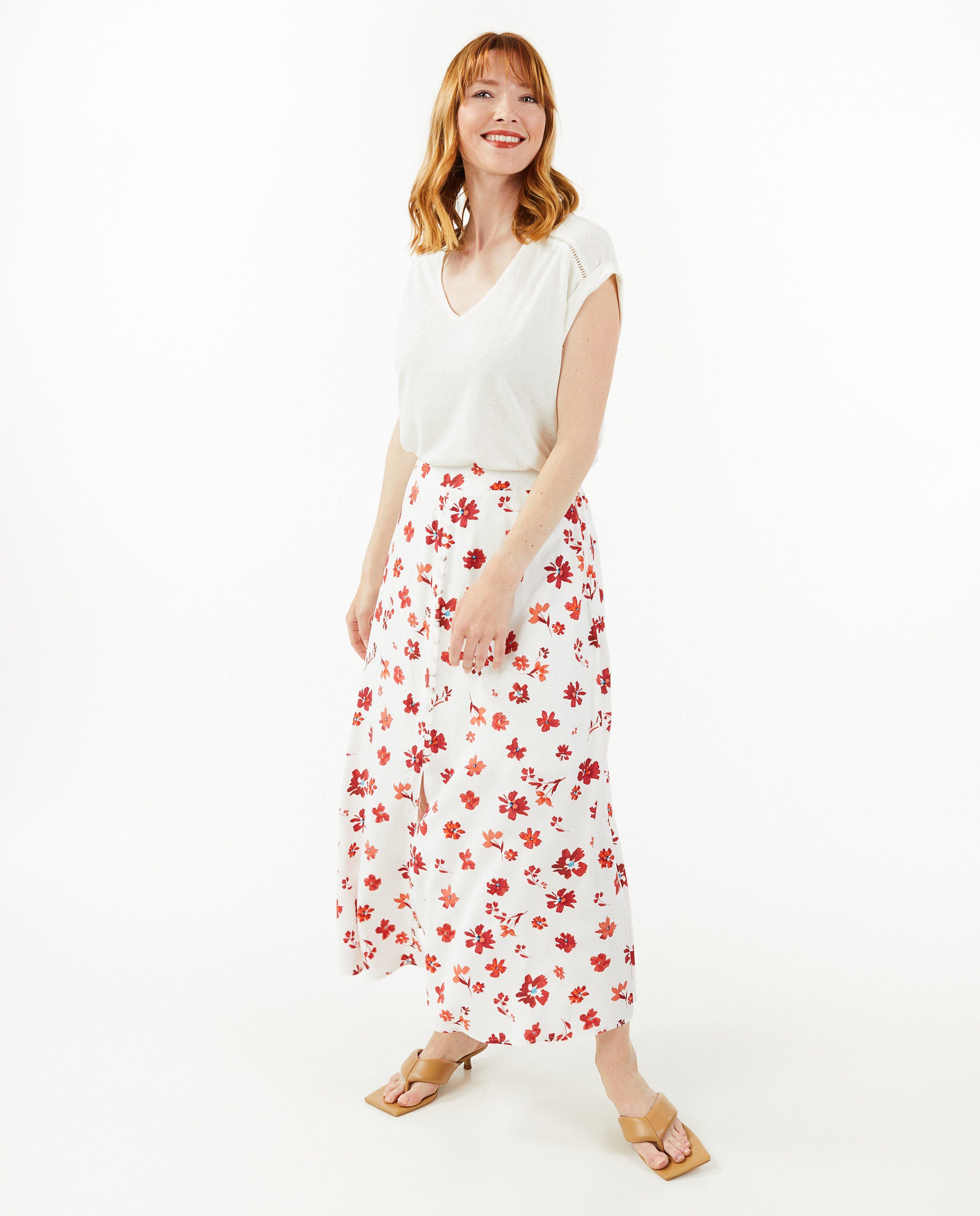Rok met bloemenprint - null - Dina Tersago