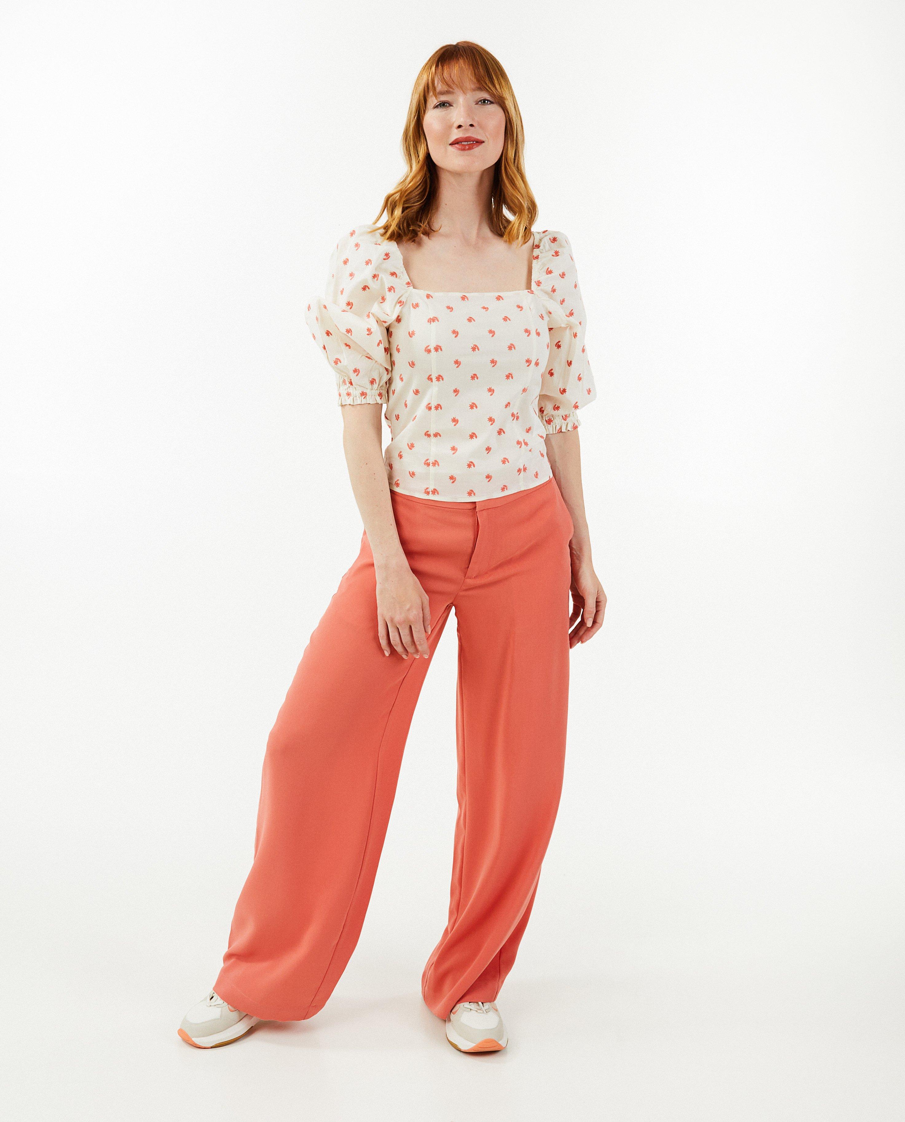 Hemden - Top met geborduurde bloemen