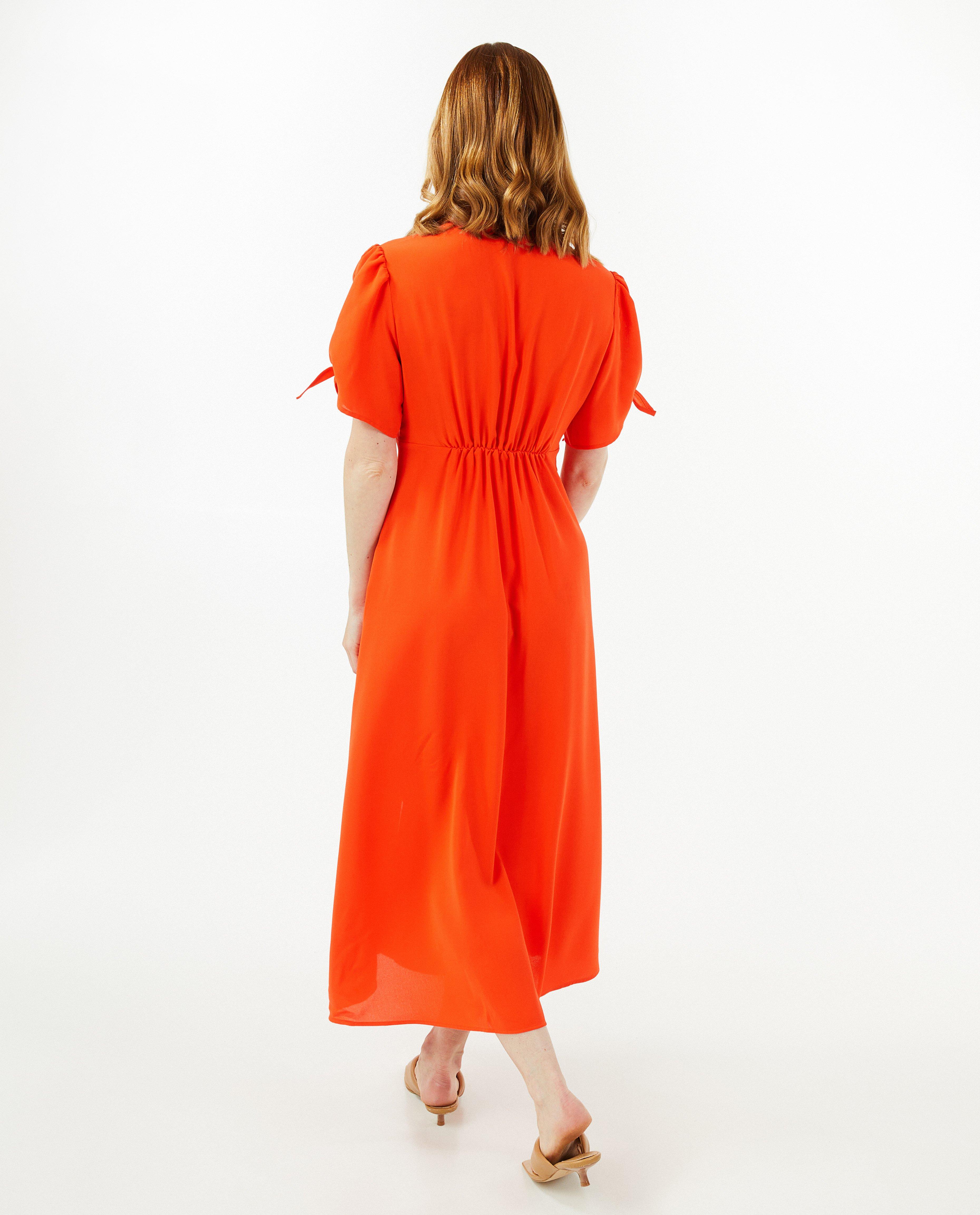 Robes - Robe rouge à smocks