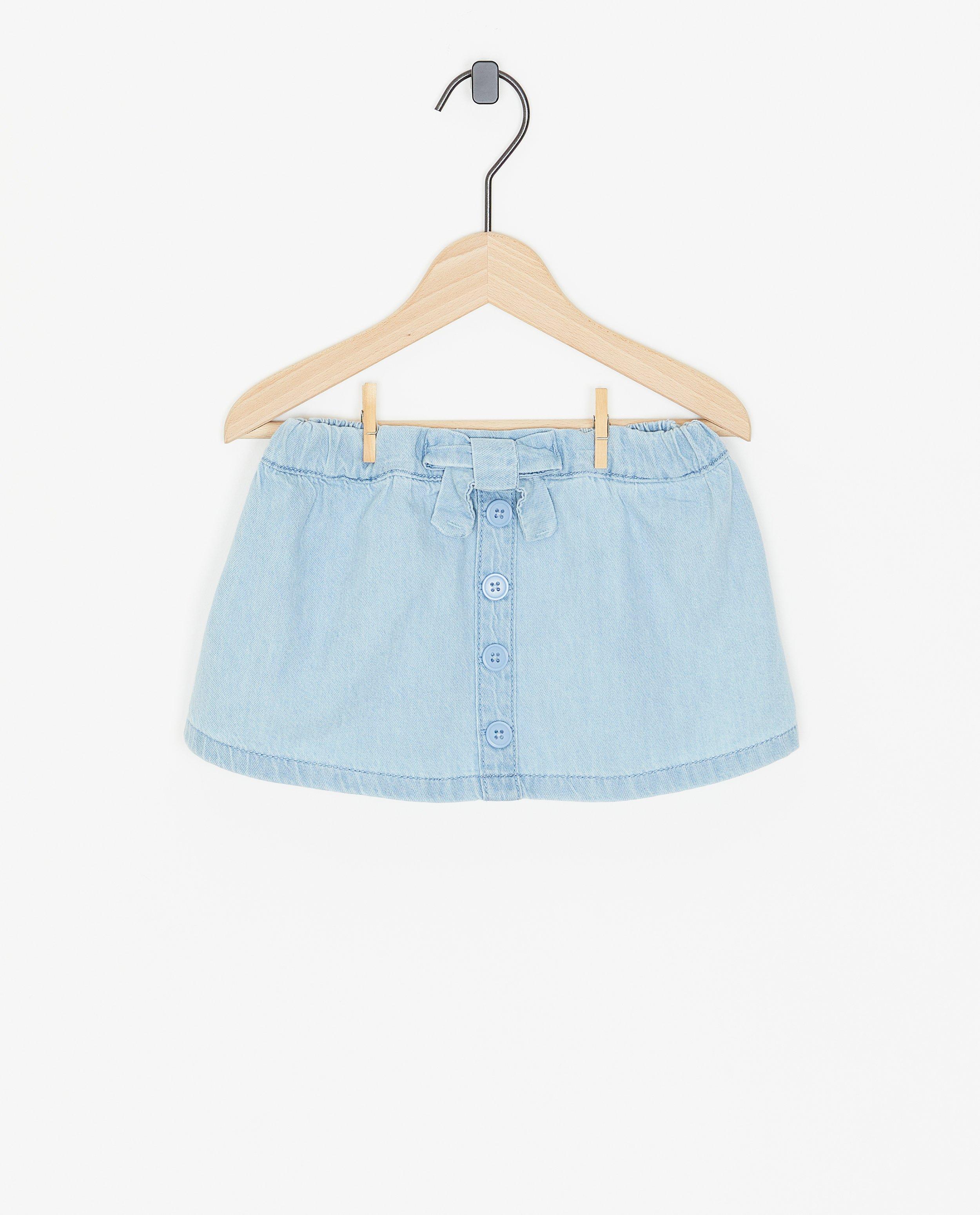 Blauwe jeansrok met strik - null - Cuddles and Smiles