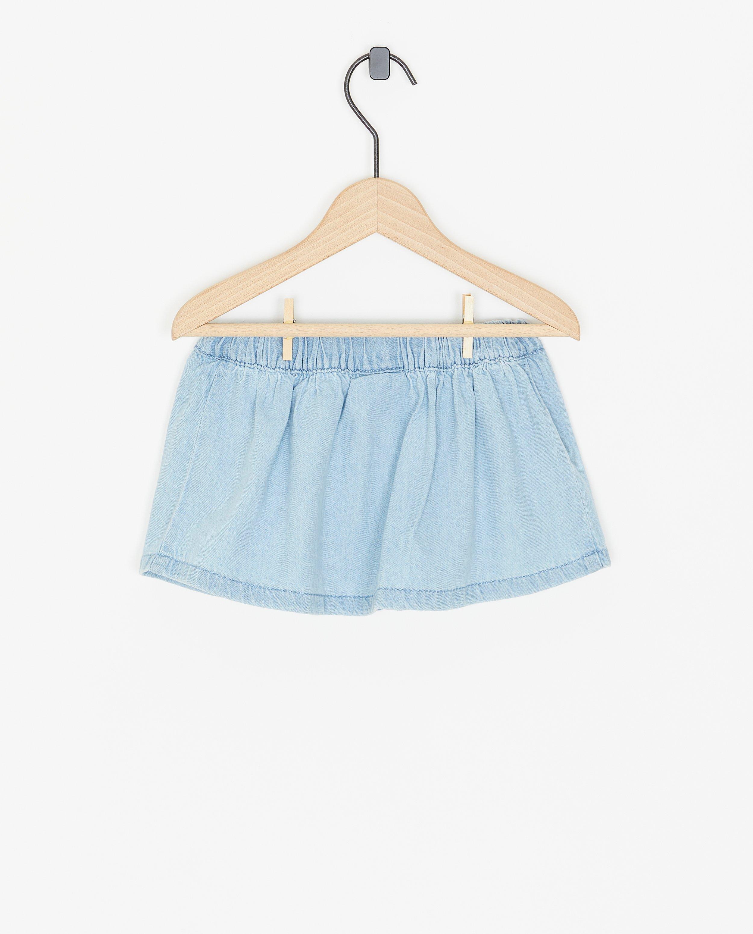 Rokken - Blauwe jeansrok met strik
