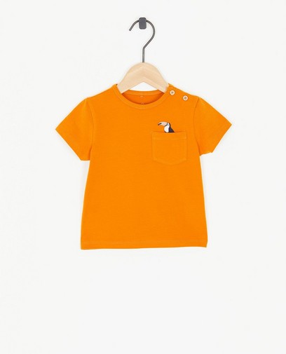 Oranje T-shirt met borduursel