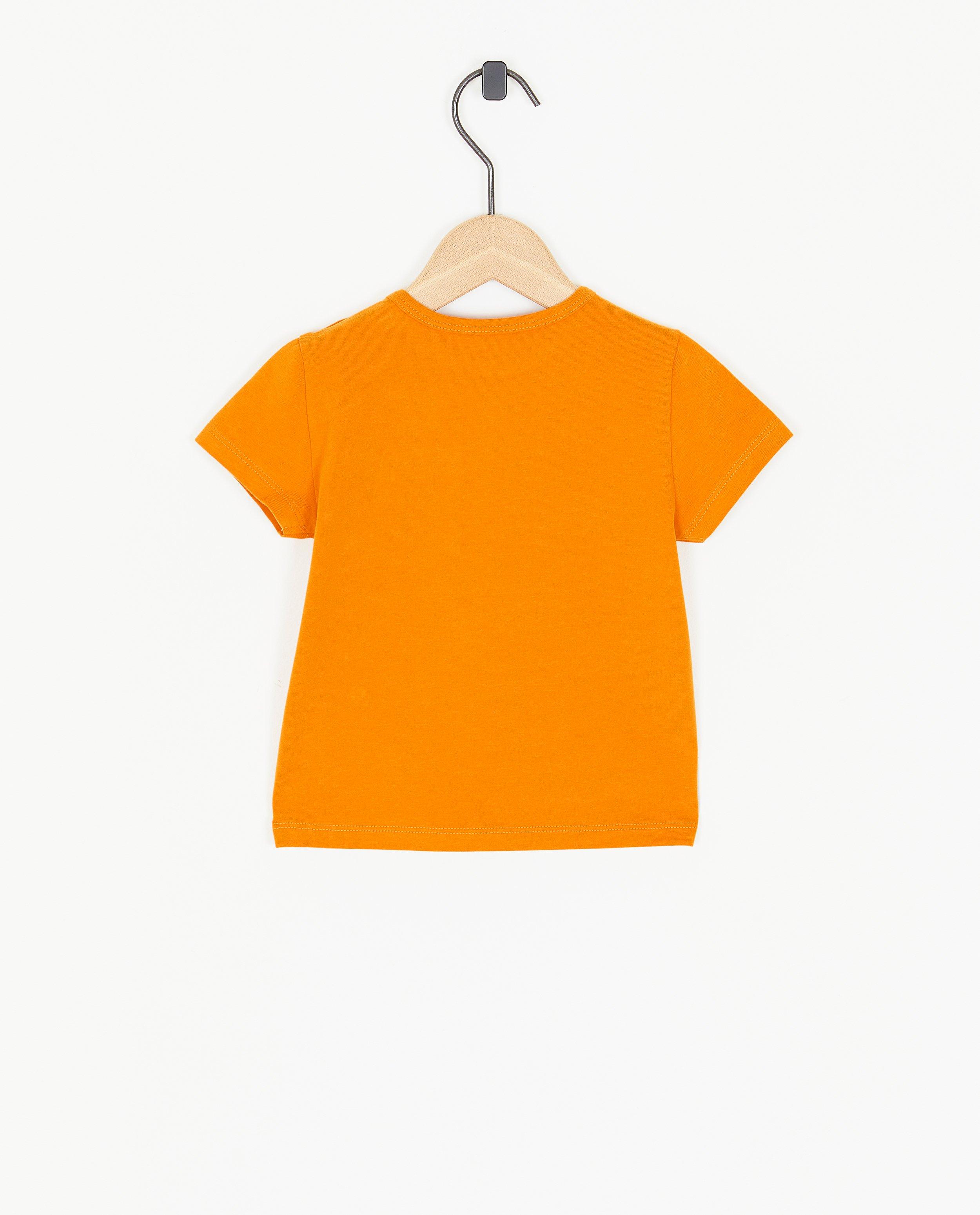 T-shirts - Oranje T-shirt met borduursel