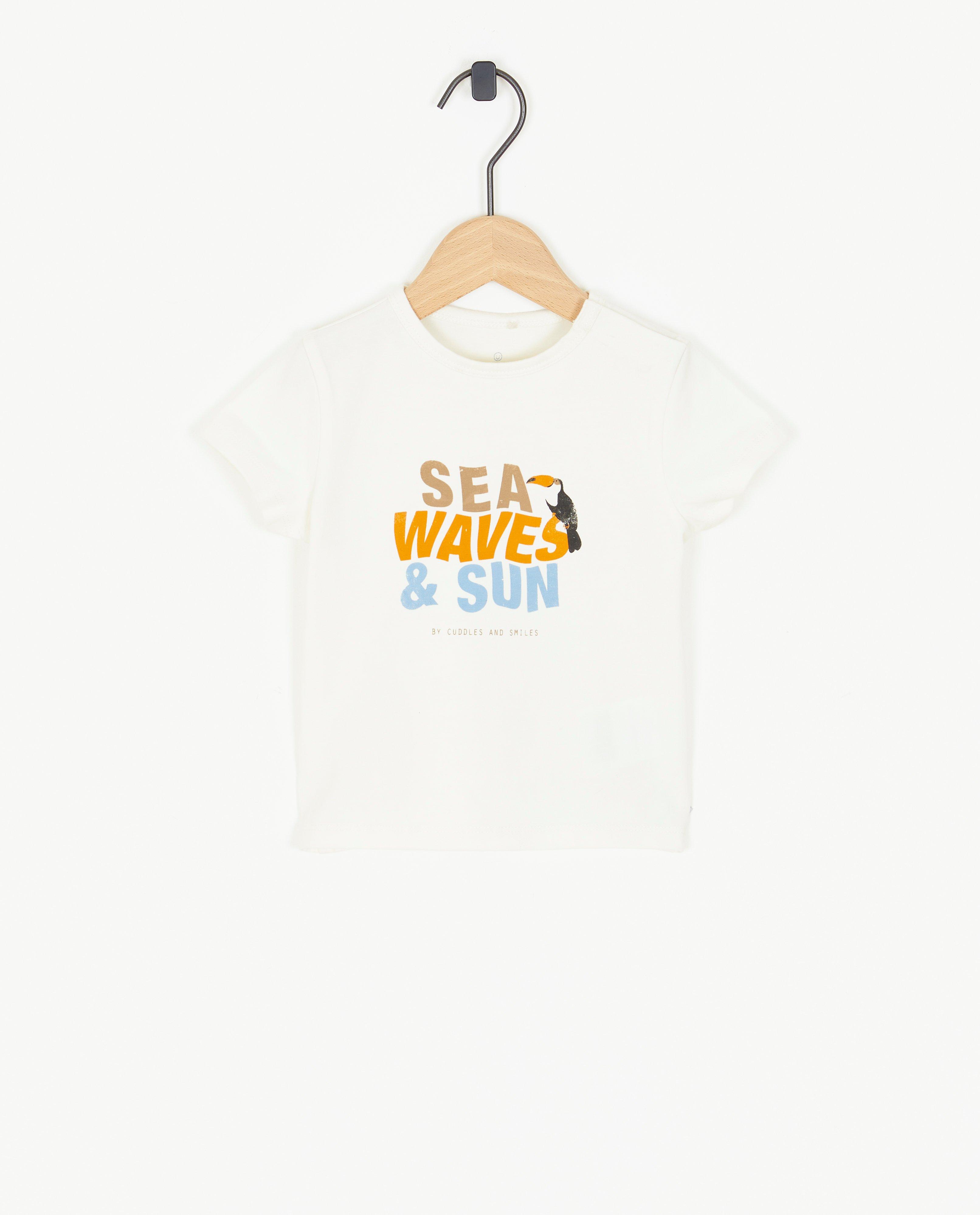 Wit T-shirt met opschrift - null - Cuddles and Smiles