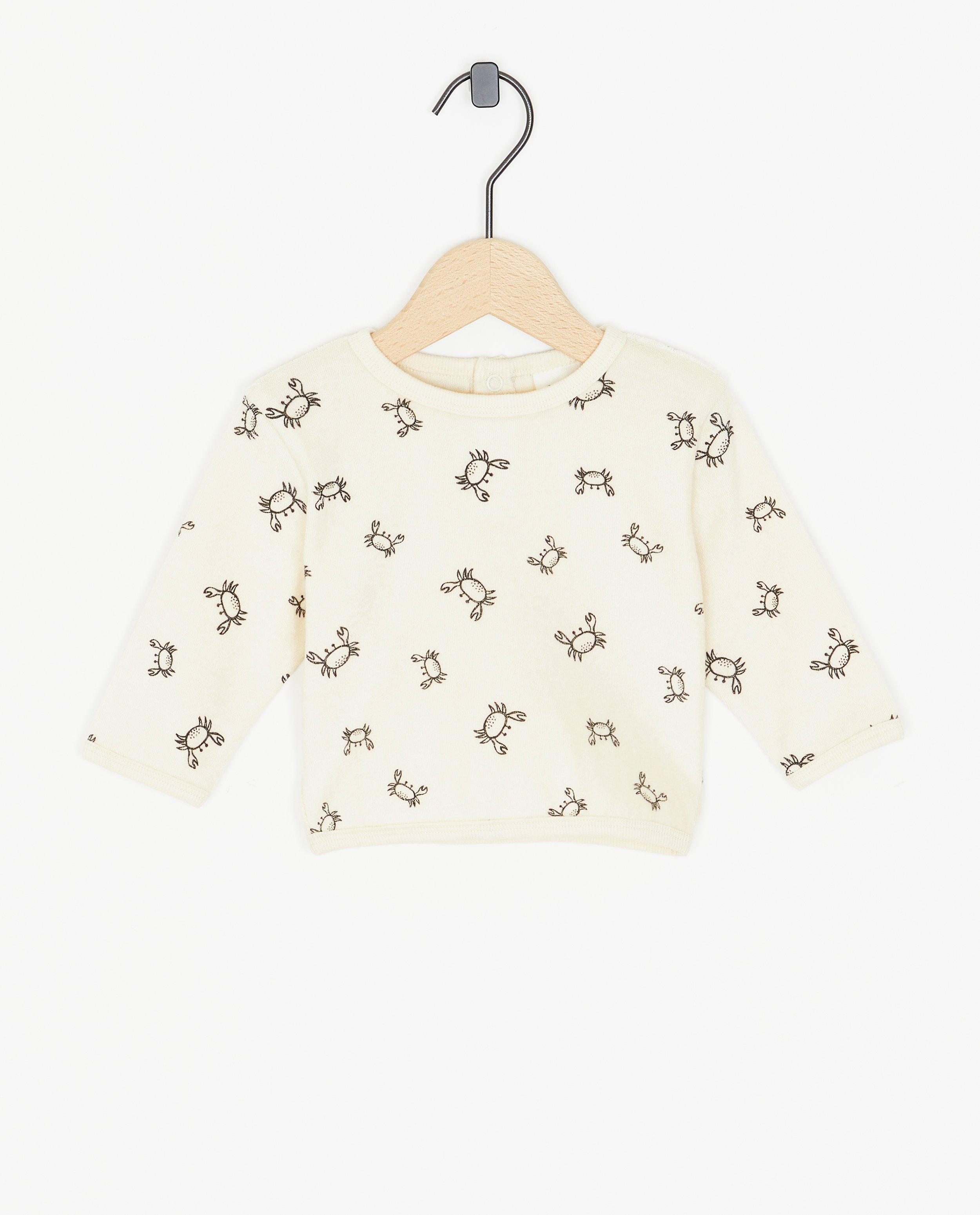 T-shirt à manches longues en éponge - null - Newborn 50-68