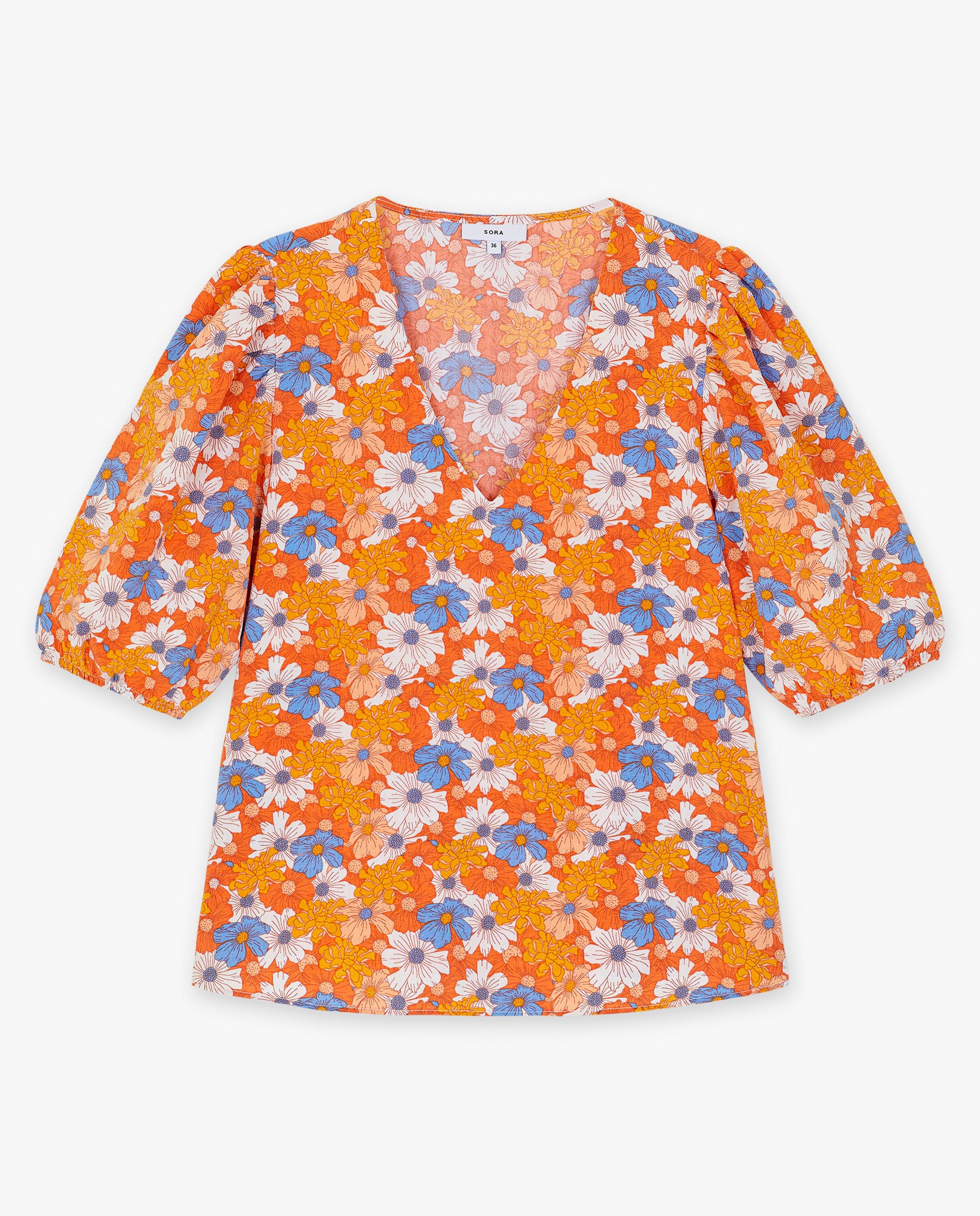 Blouse fleurie - Détails du produit - orange - image numéro 5
