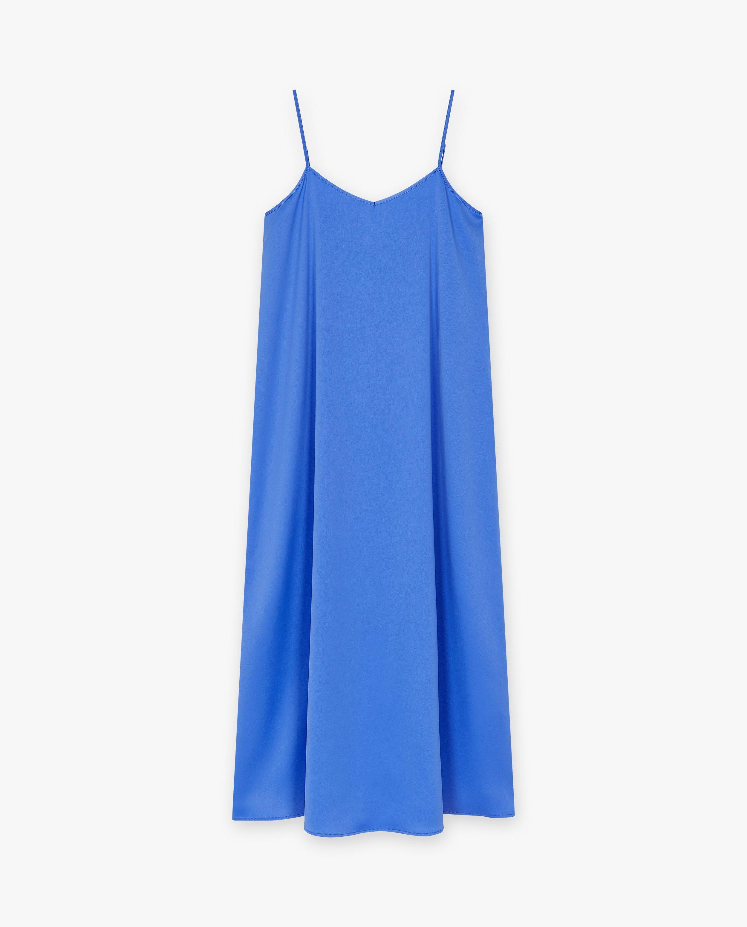 Robes - Robe bleue satinée
