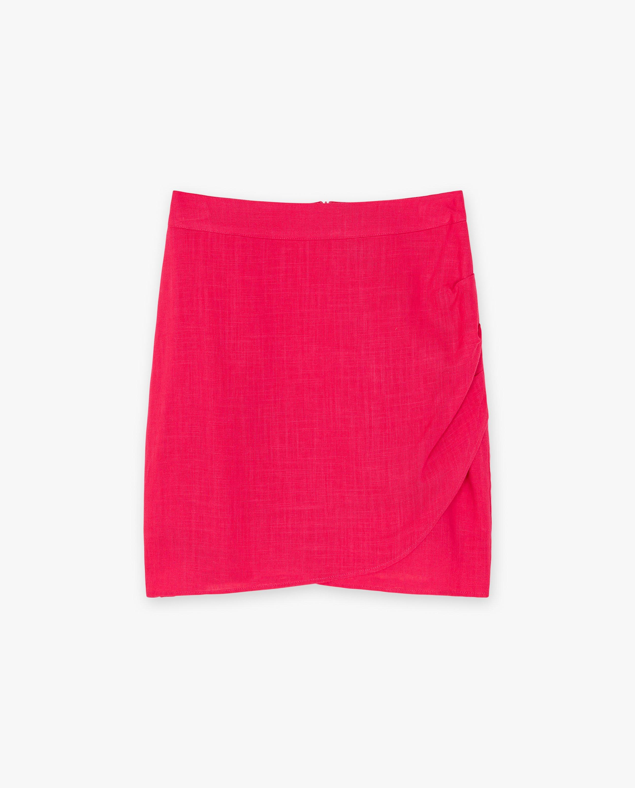 Fuchsia rok van linnenmix - Product Detail - felroze - afbeelding nummer 5