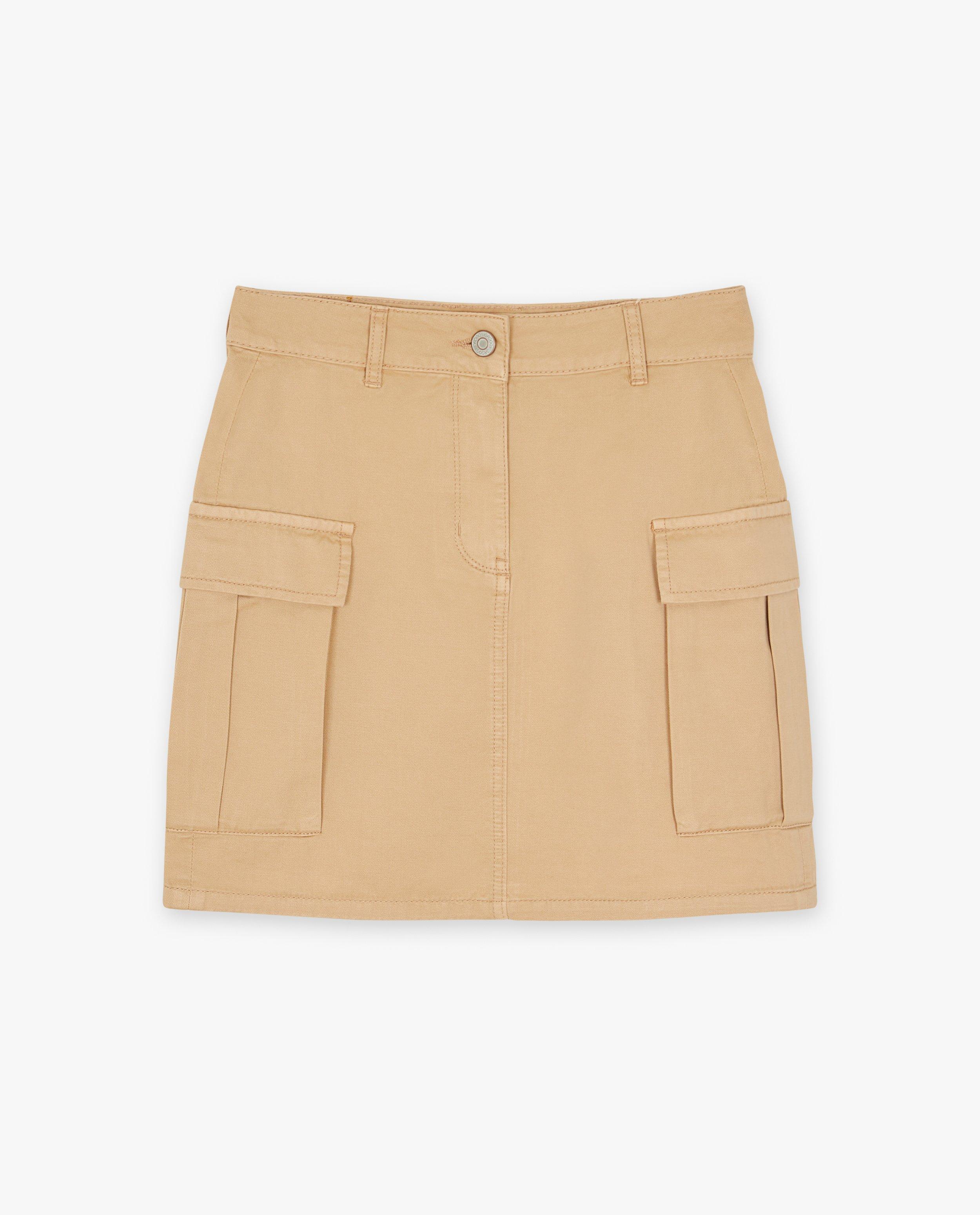 Rokken - Beige rok, cargo fit