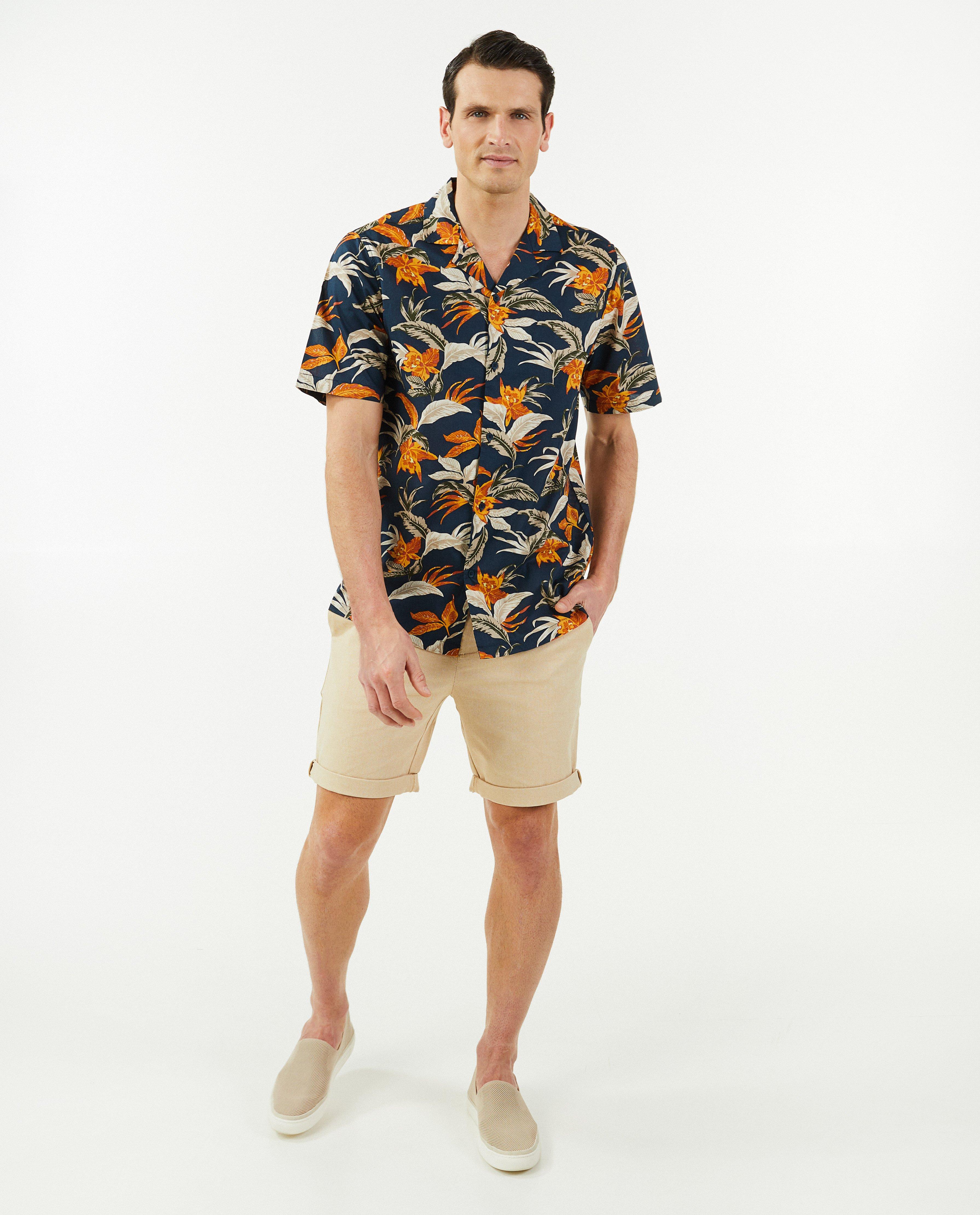 Hemd met tropische print, heren - null - Quarterback