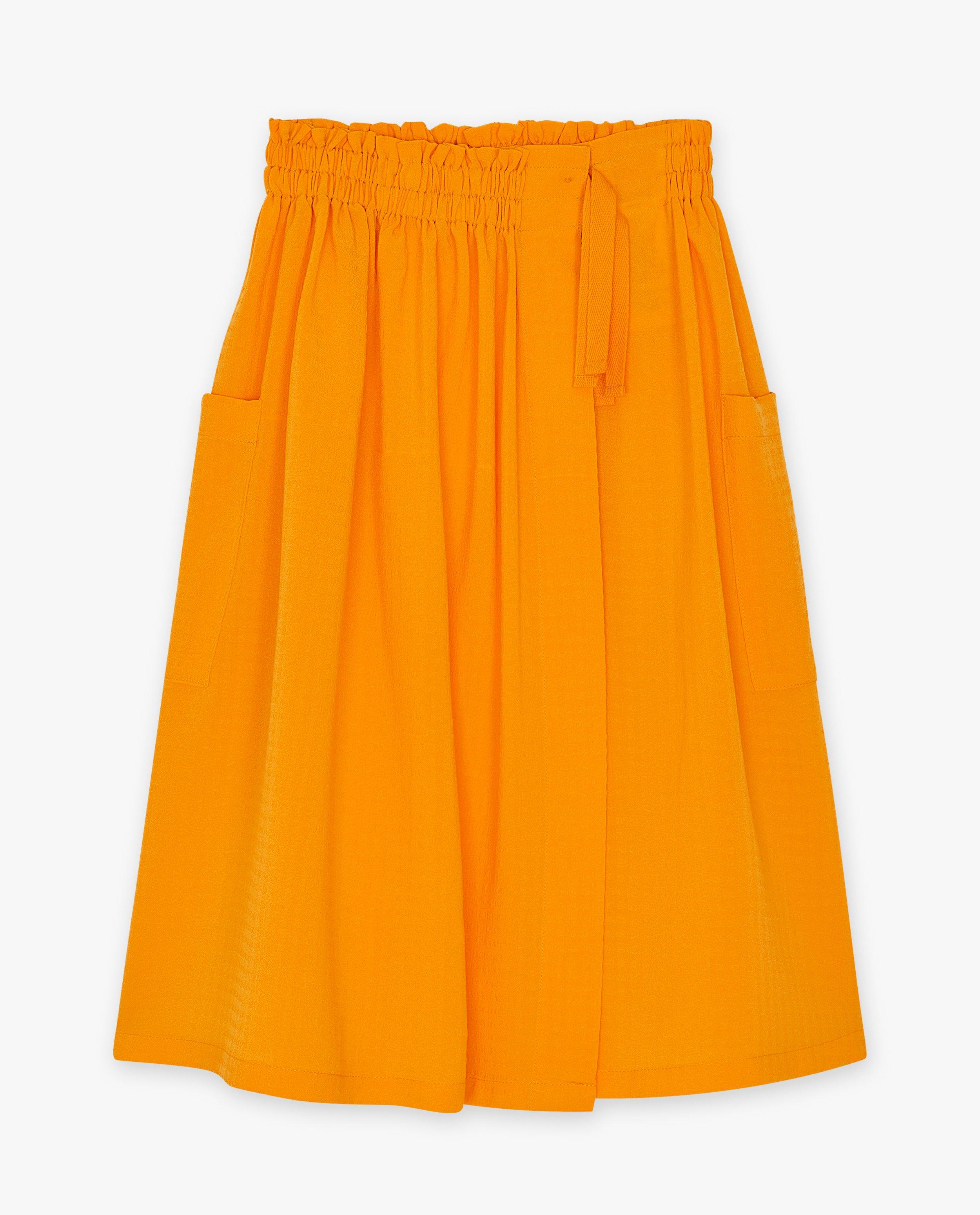 Jupes - Jupe portefeuille orange structurée