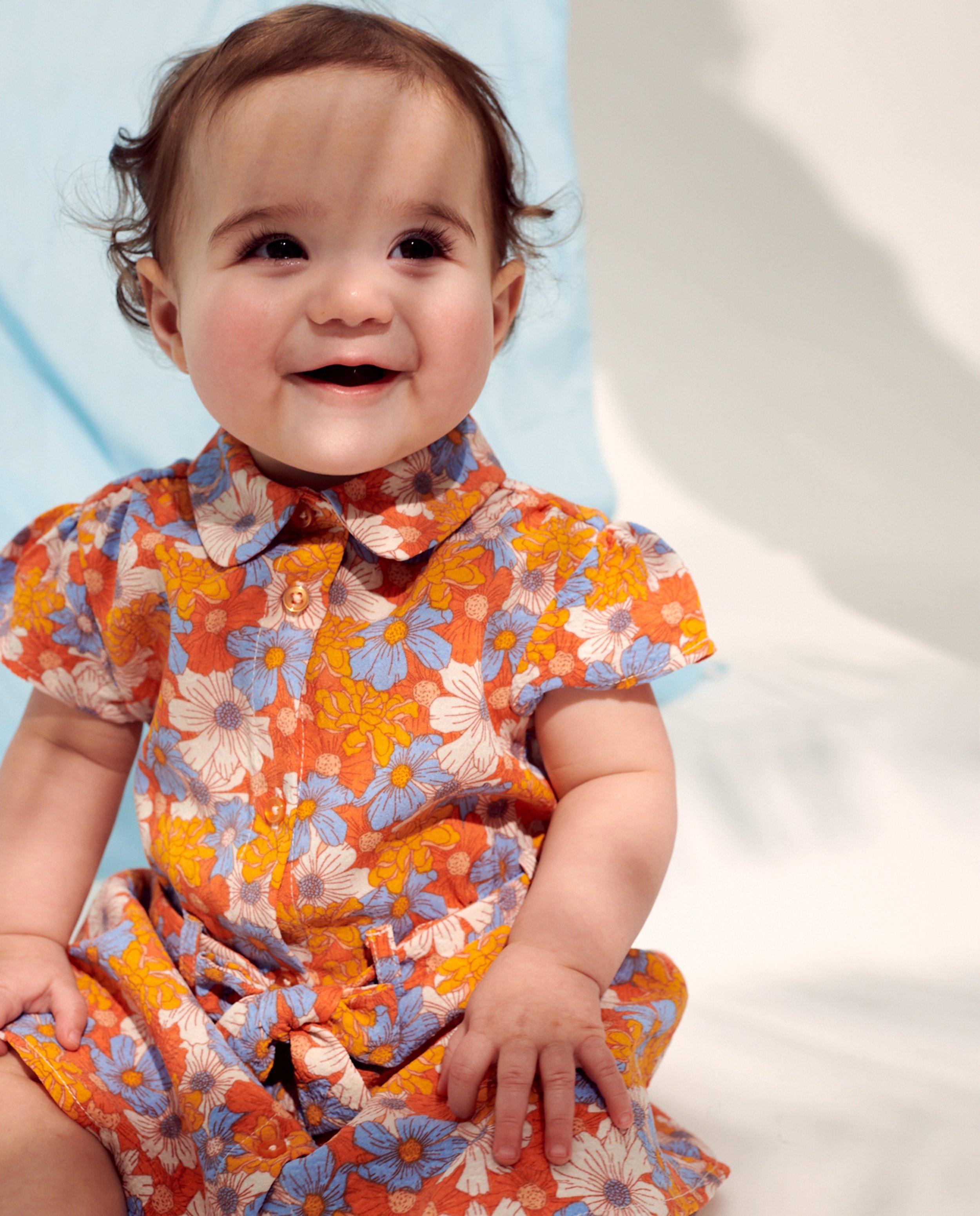 Oranje jurk met knopen - null - Cuddles and Smiles