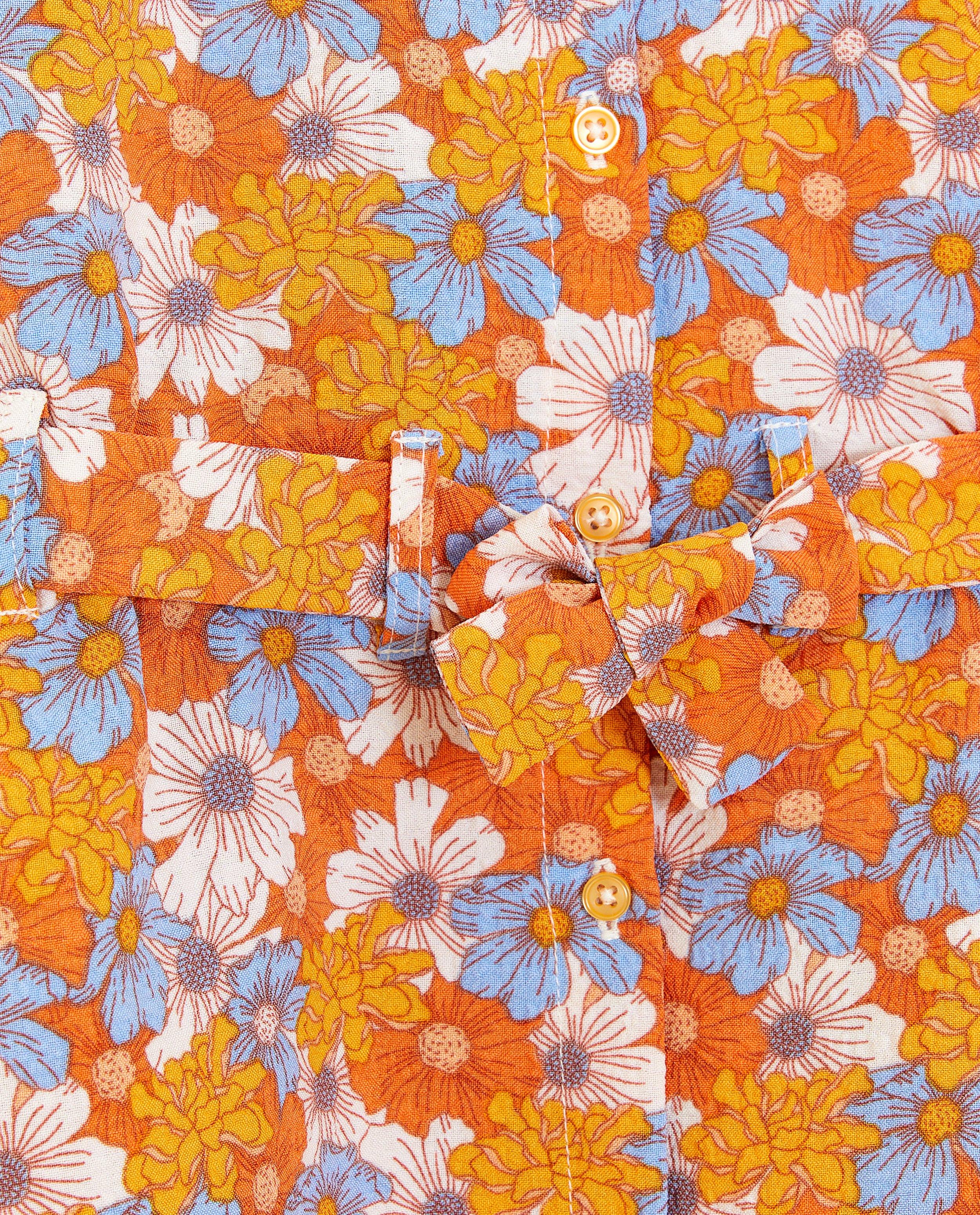 Kleedjes - Oranje jurk met knopen